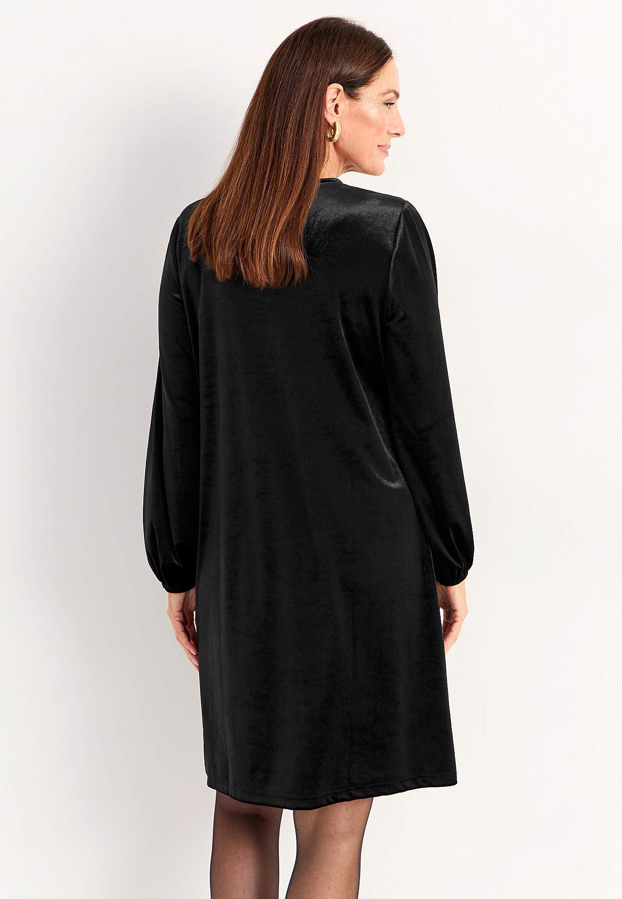 Velvet jurk met een v-hals