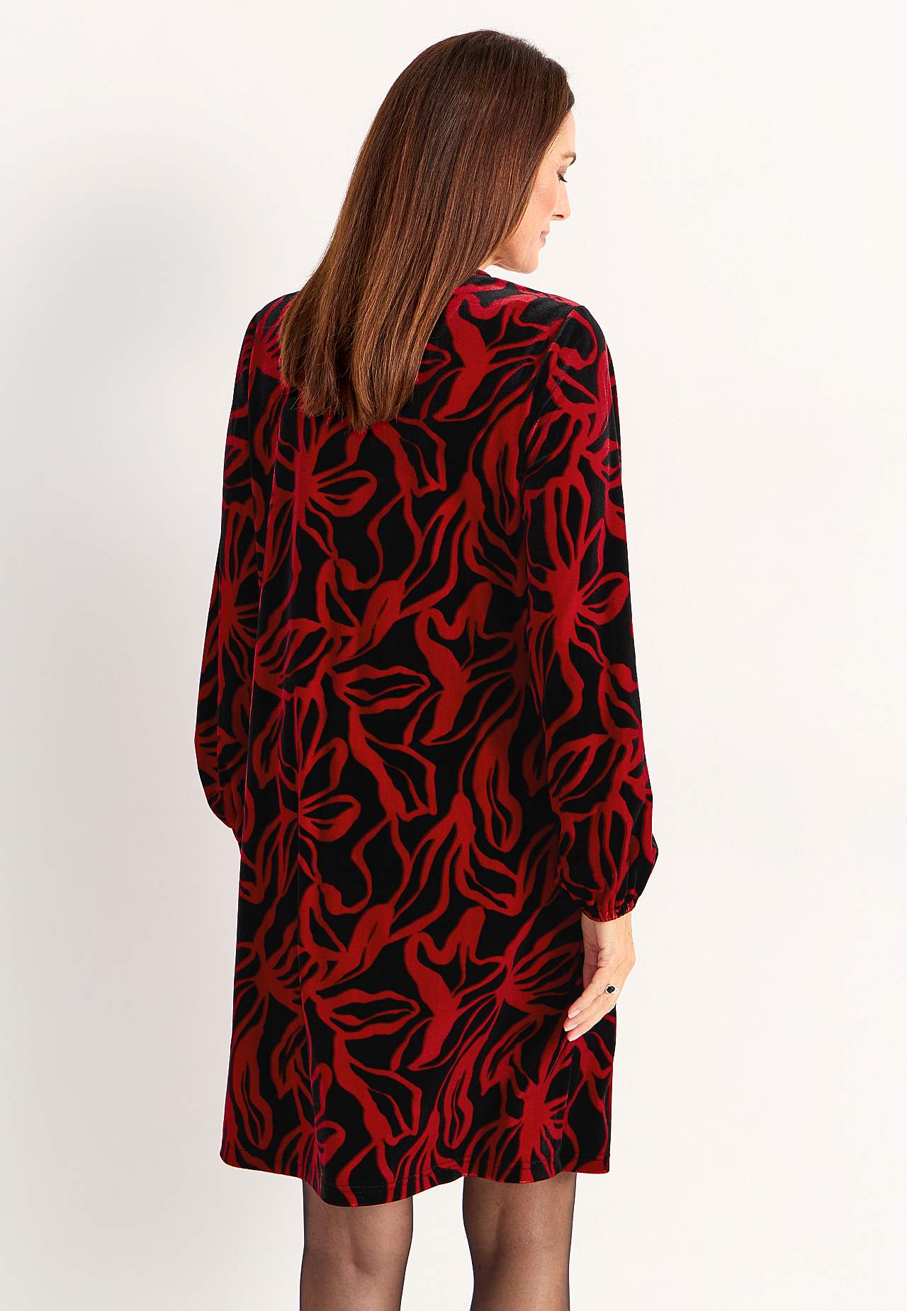 Velvet jurk met een v-hals