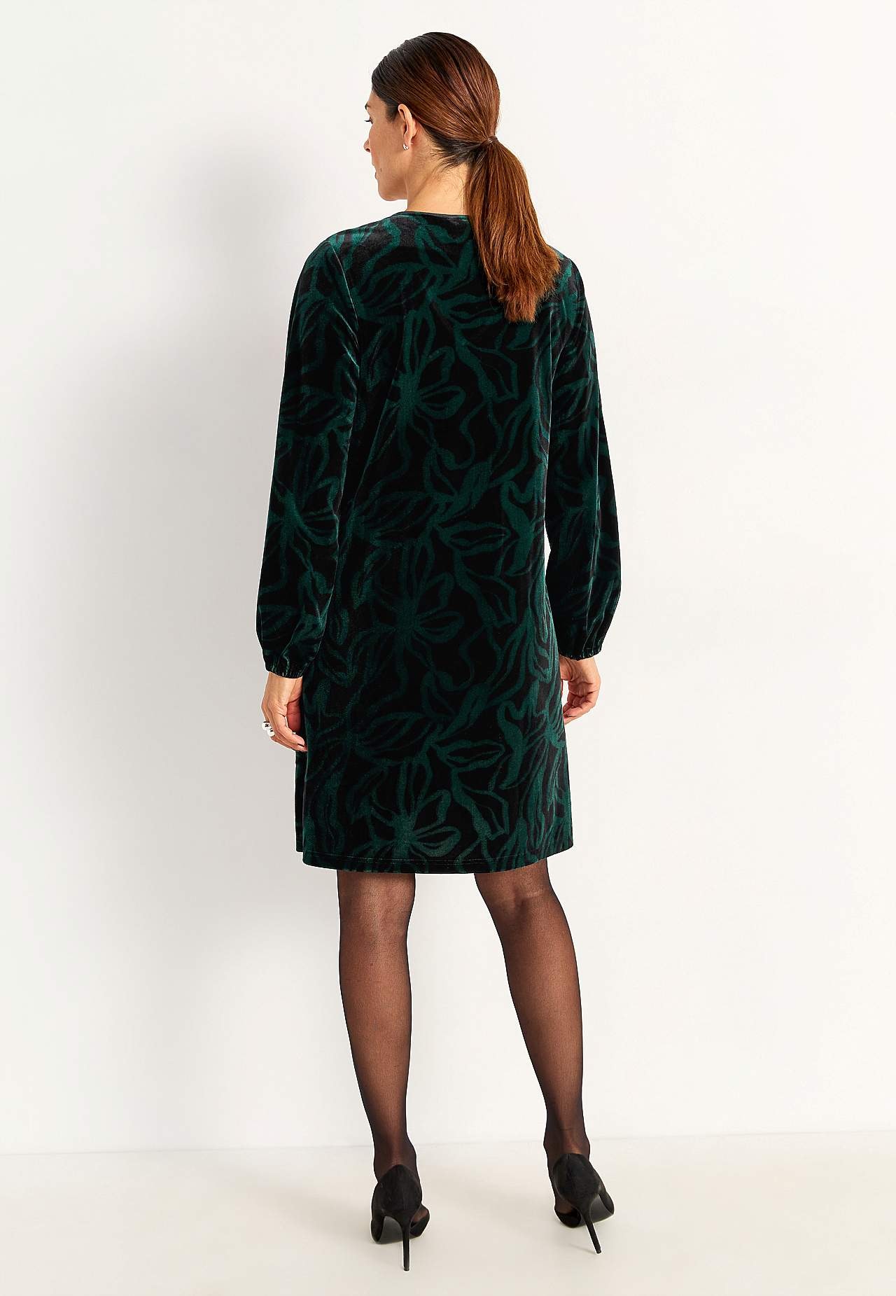 Velvet jurk met een v-hals