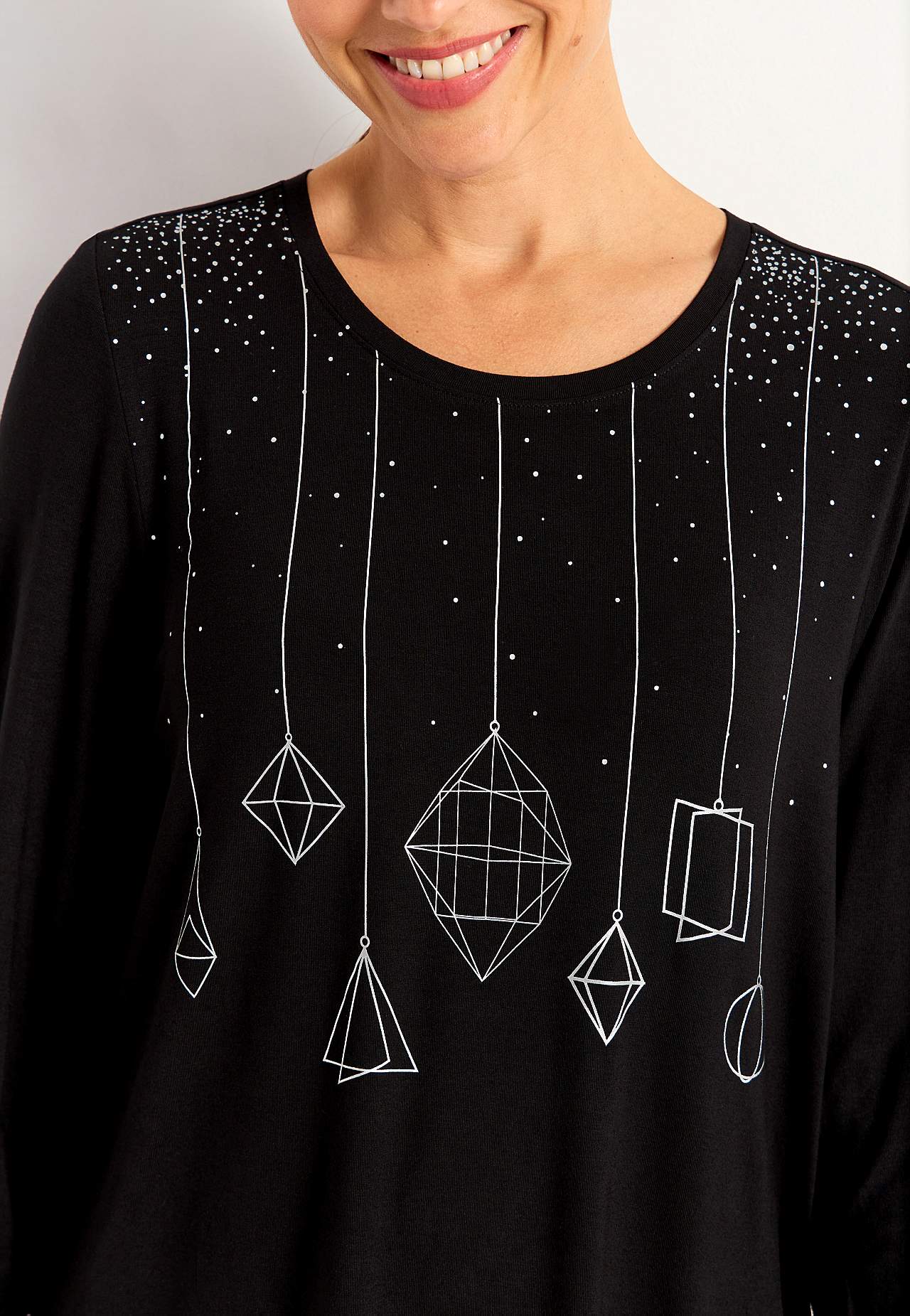 Jersey tuniek met kerstmotief