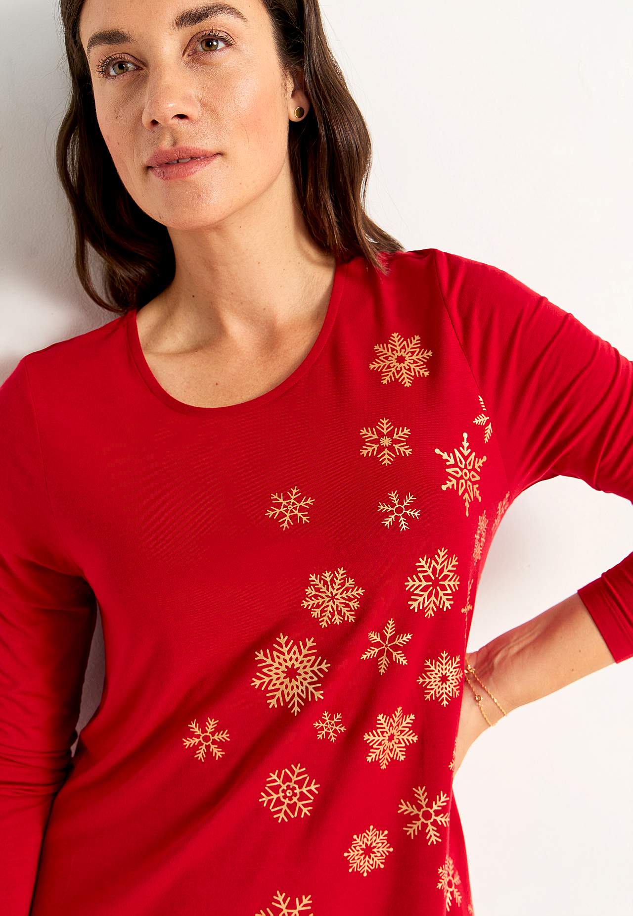 Jersey tuniek met kerstmotief