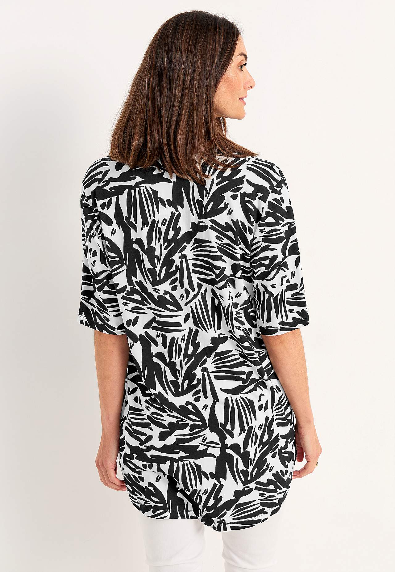 Jersey tuniek met een v-hals