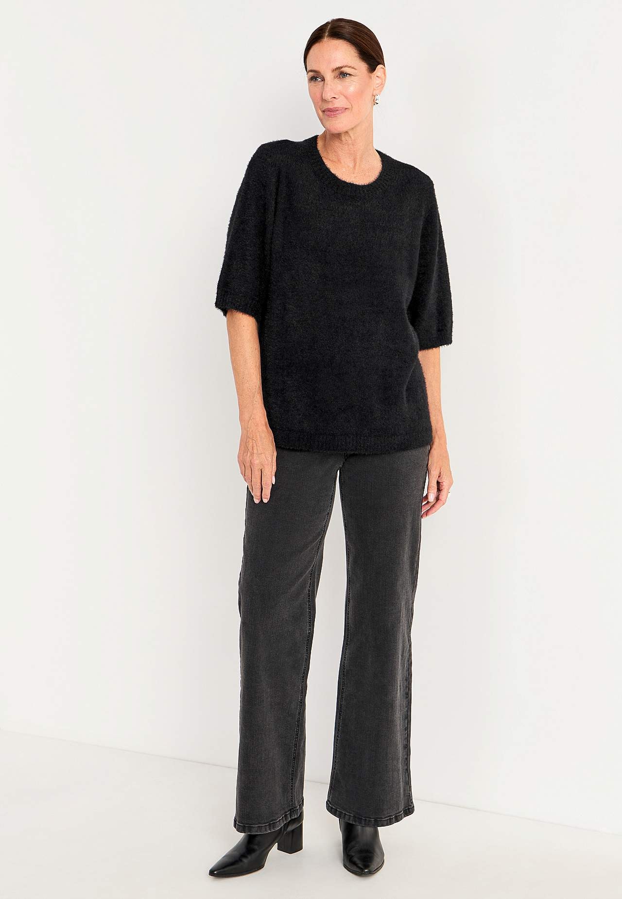 Gebreide sweater met korte mouwen