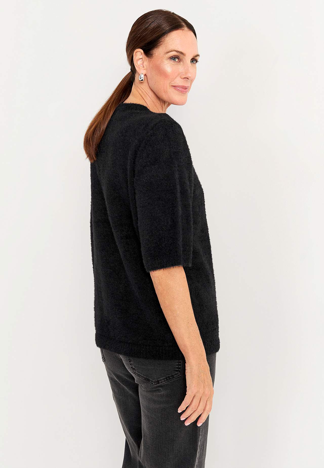 Gebreide sweater met korte mouwen
