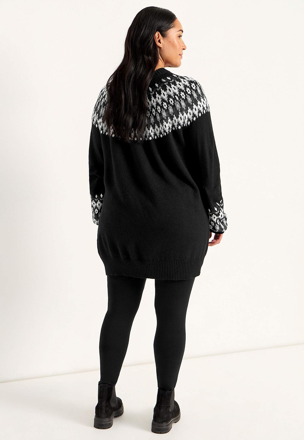 Gebreide trui met een jacquard patroon