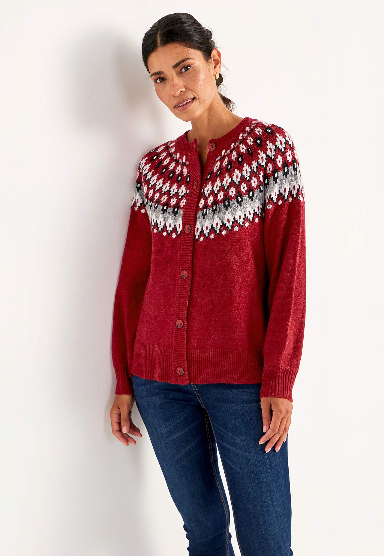 Cardigan met een jacquard patroon