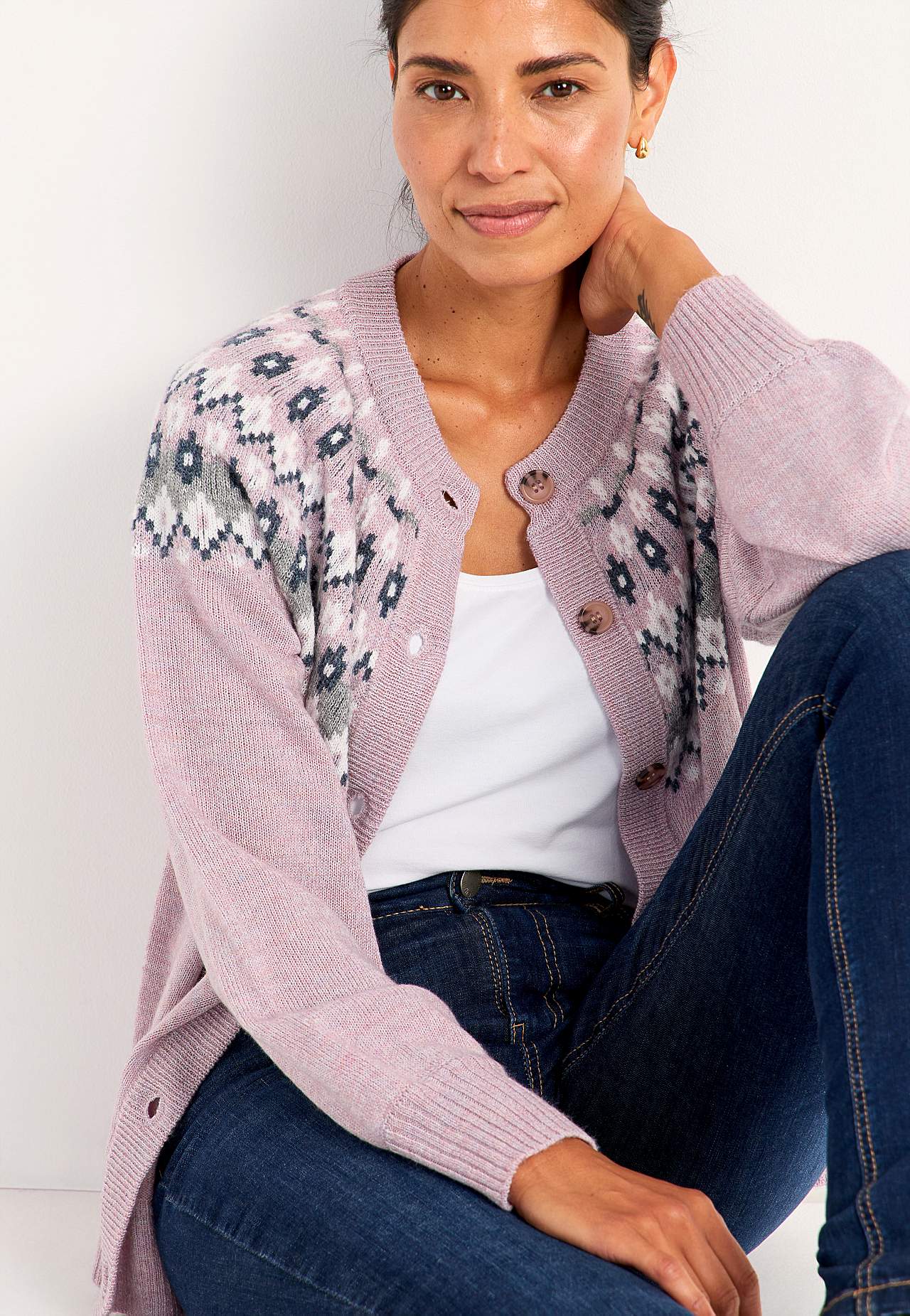 Cardigan met een jacquard patroon
