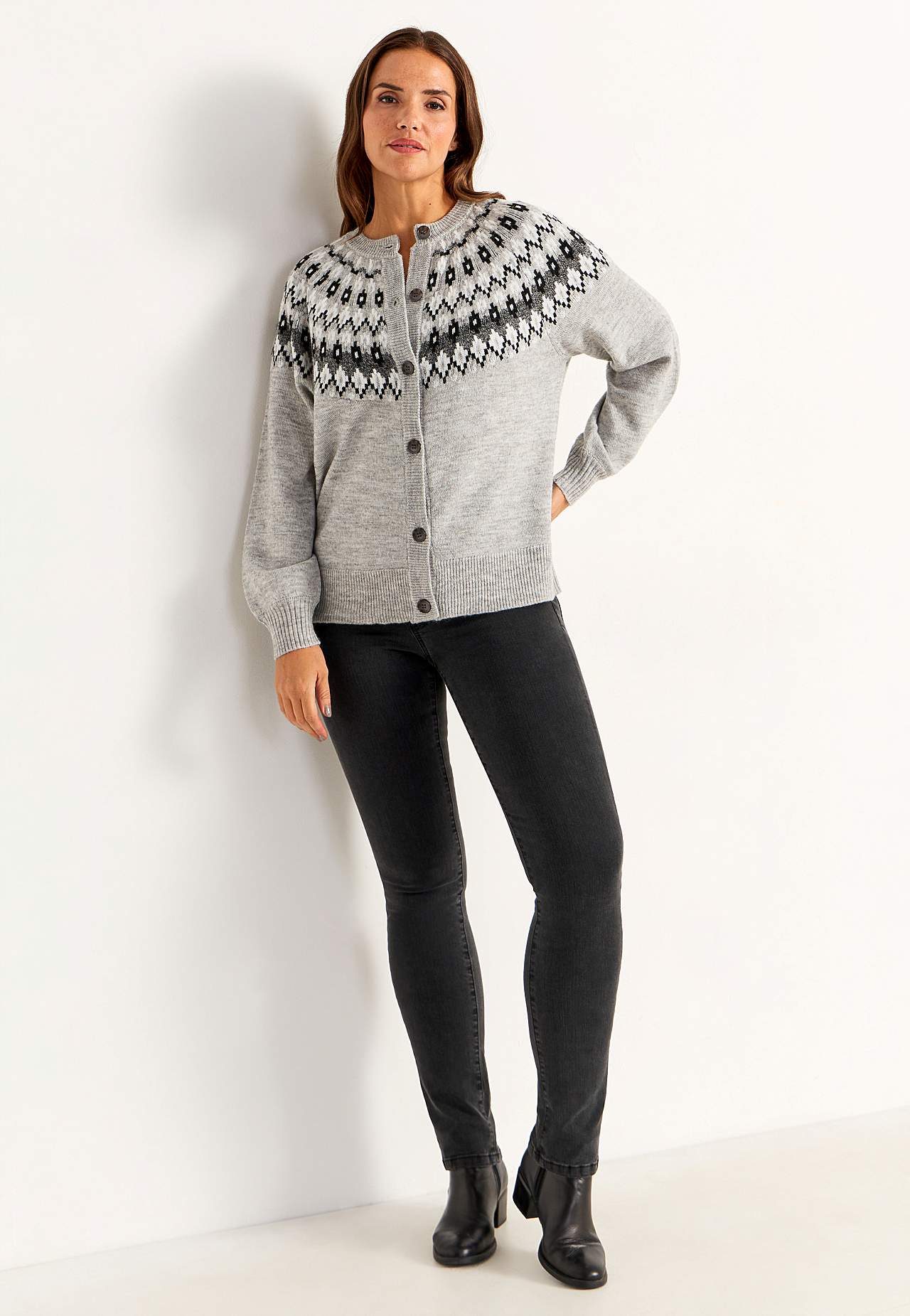 Cardigan met een jacquard patroon
