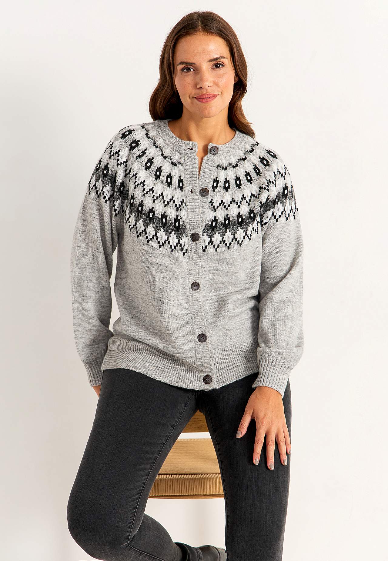 Cardigan met een jacquard patroon