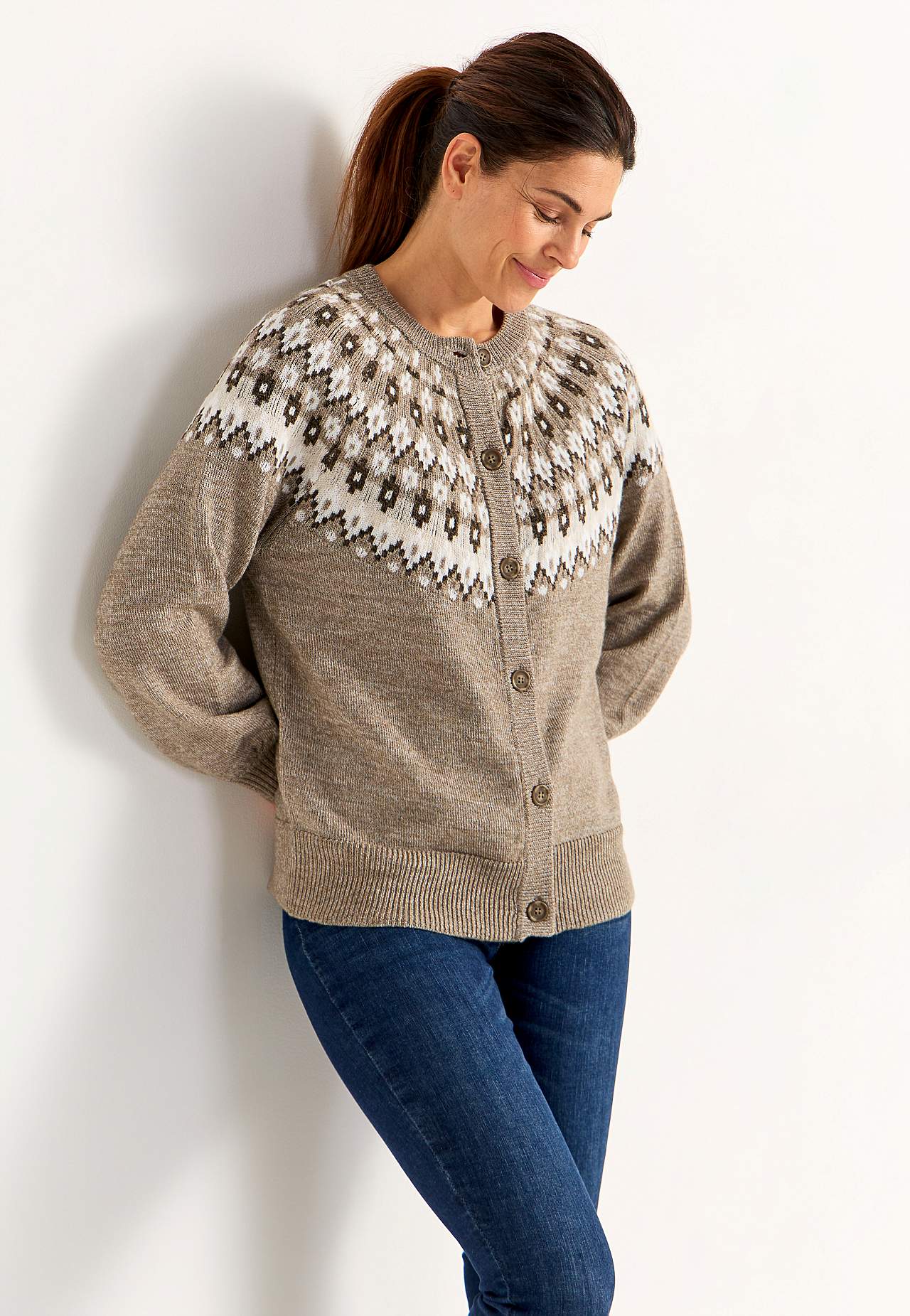Cardigan met een jacquard patroon