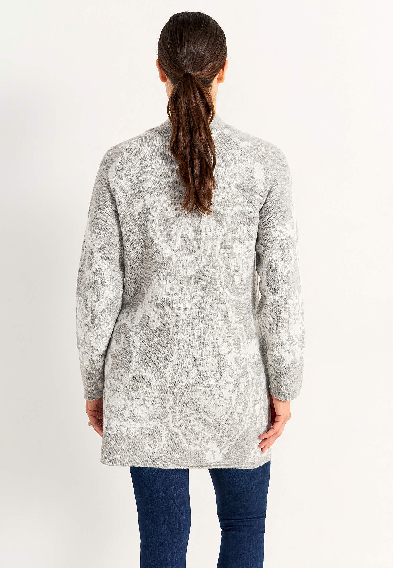 Jacquardgebreide cardigan