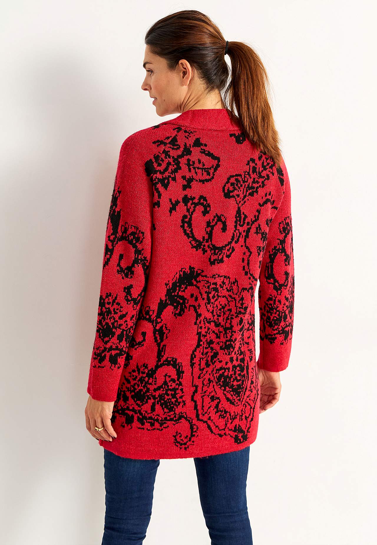 Jacquardgebreide cardigan