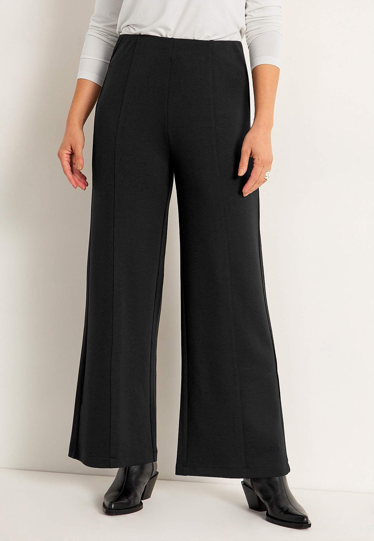 Jersey broek met wijde benen
