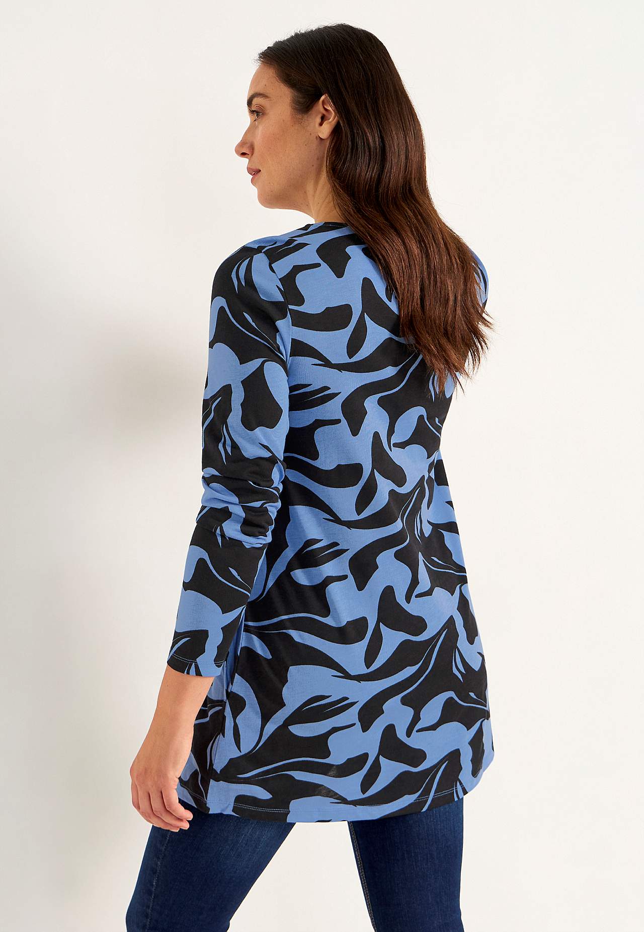 Patroonvormige jersey tuniek met zakken