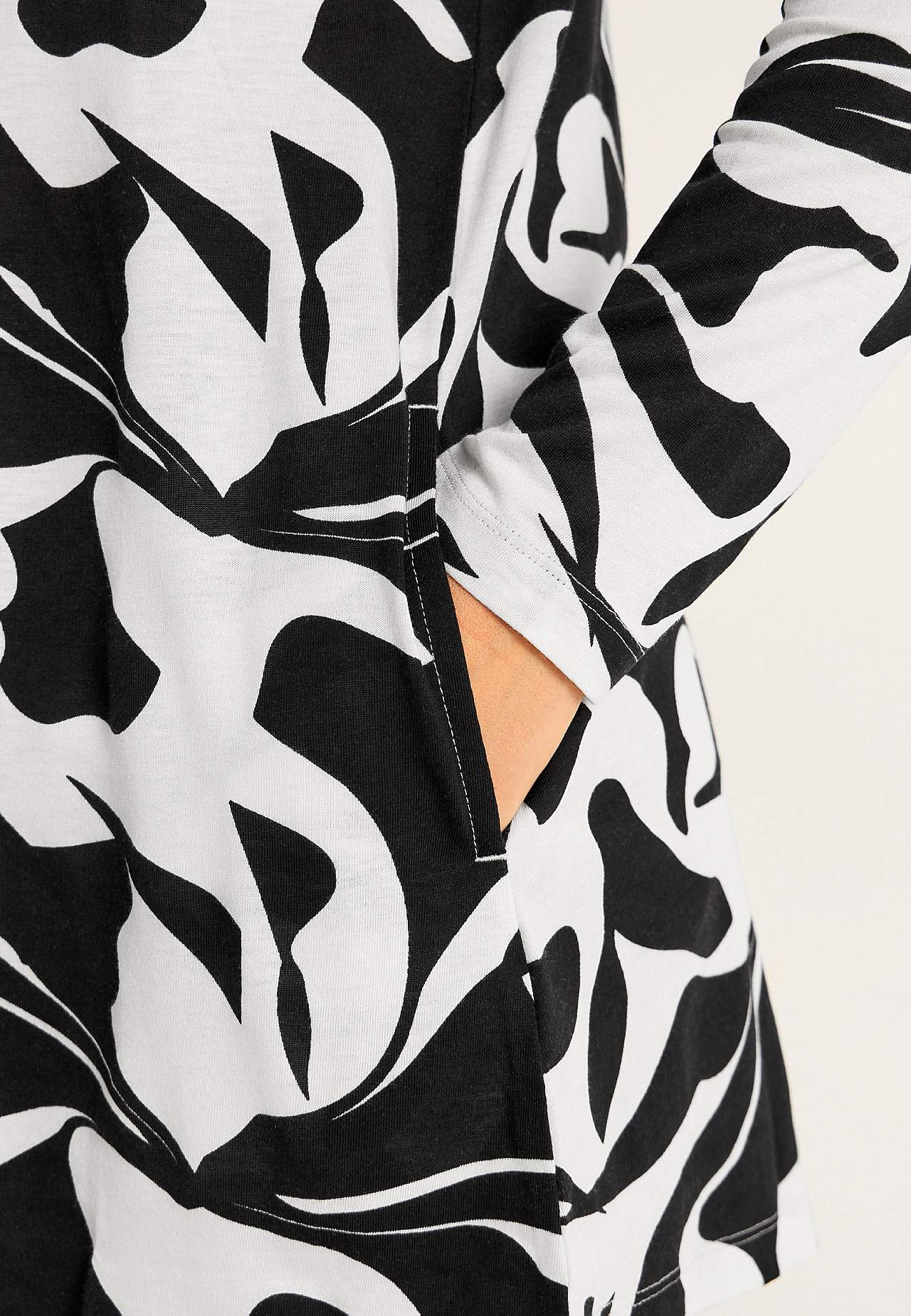 Patroonvormige jersey tuniek met zakken