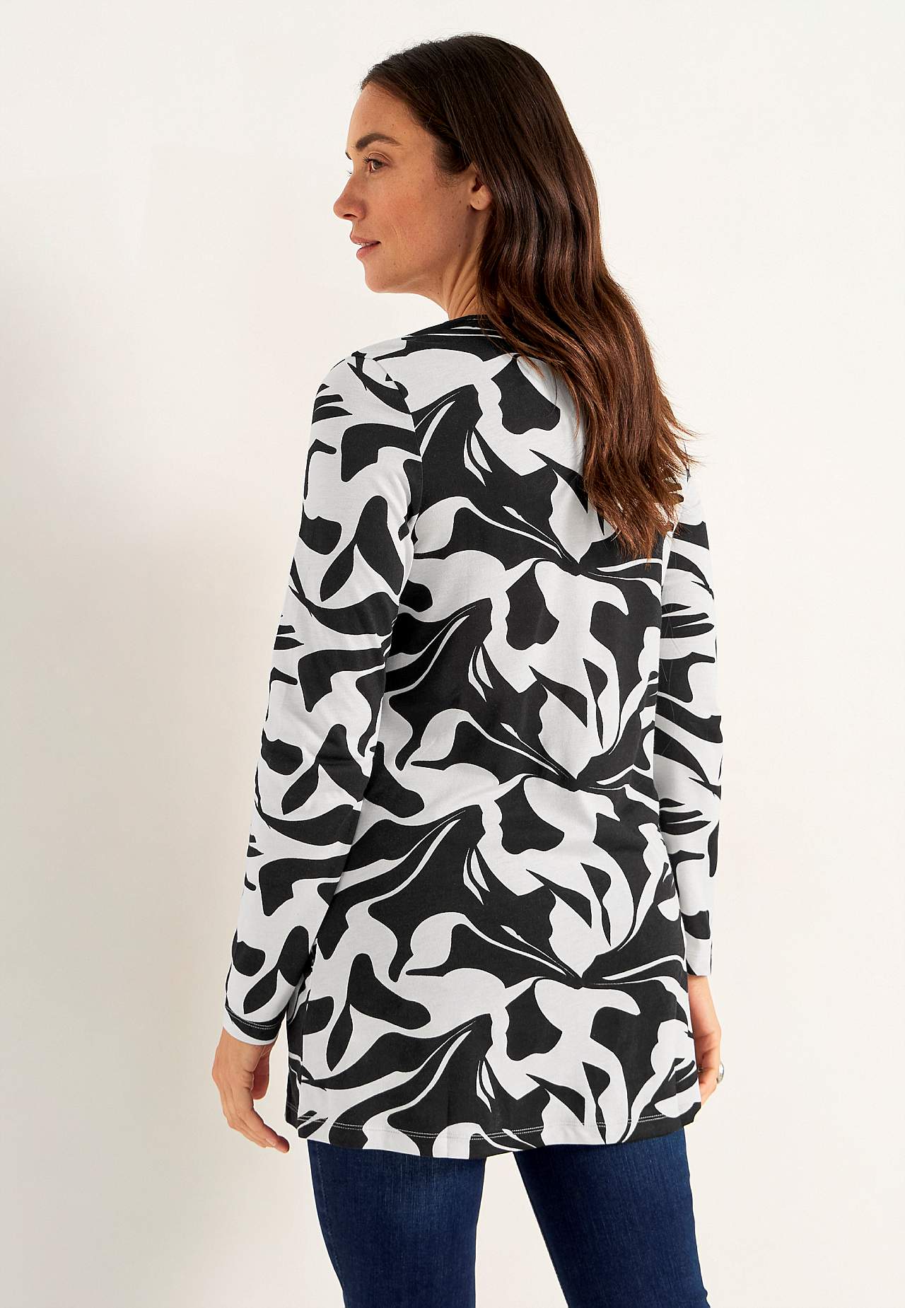Patroonvormige jersey tuniek met zakken