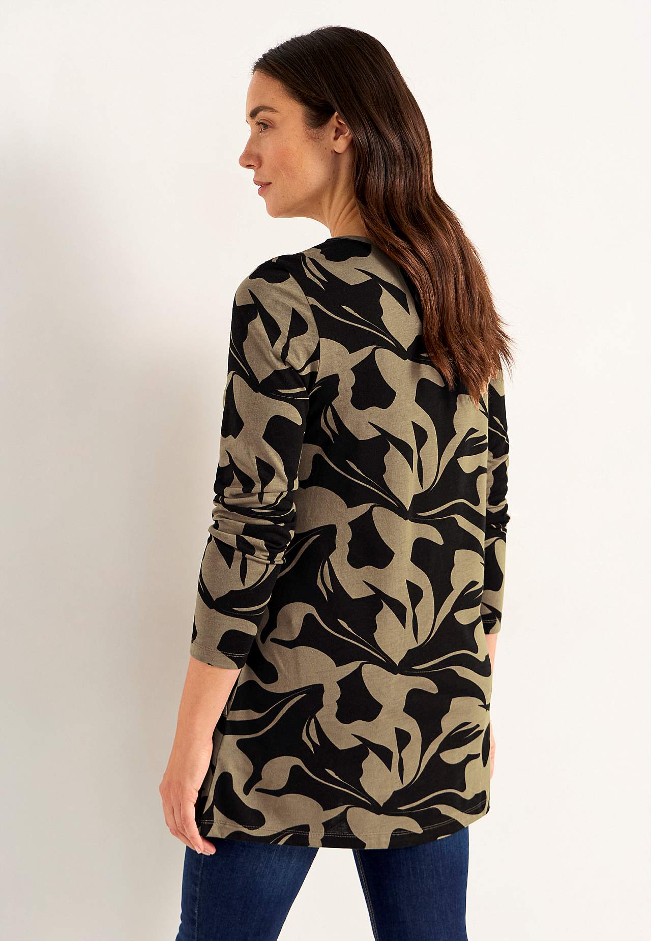 Patroonvormige jersey tuniek met zakken