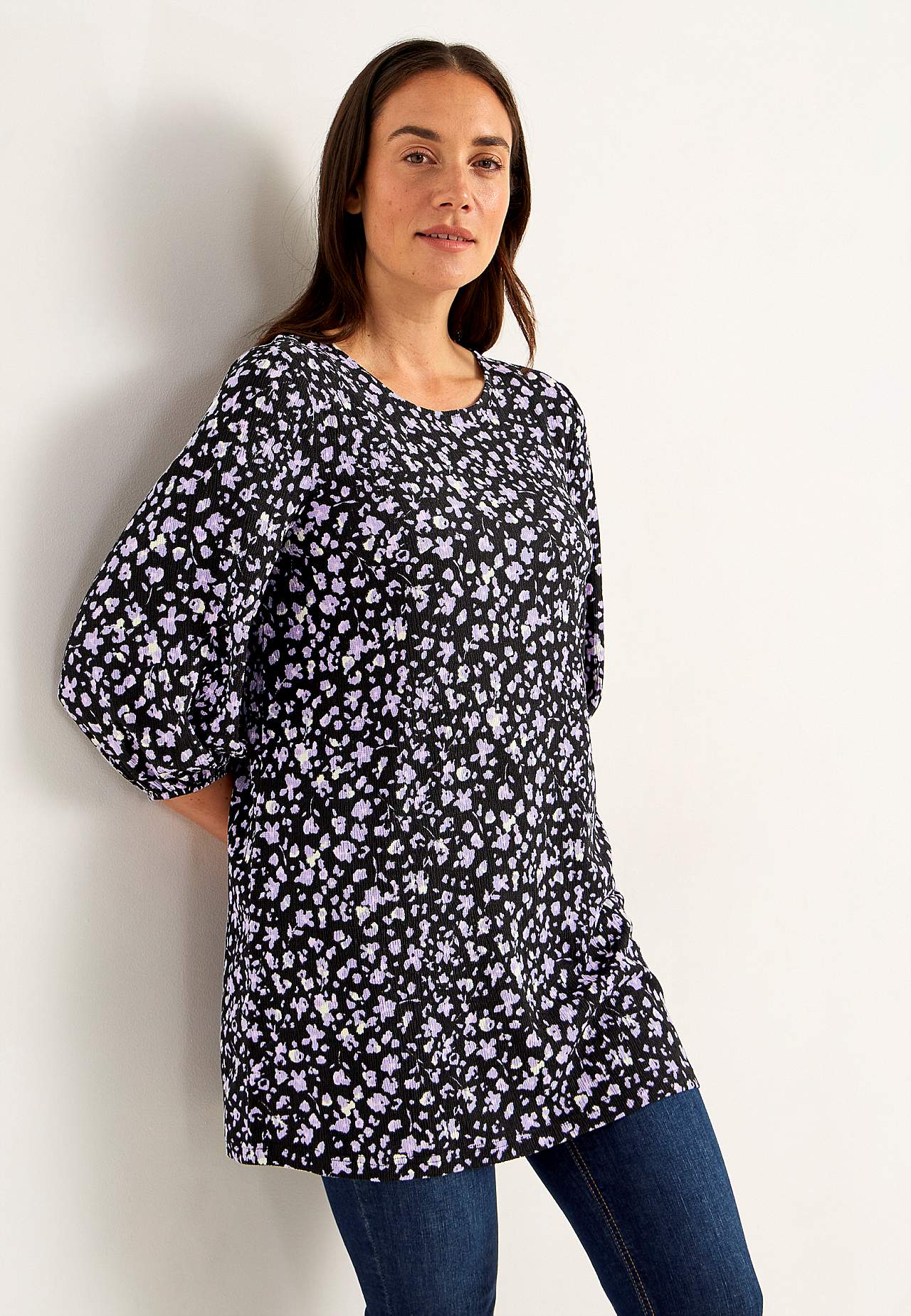 Jersey tuniek met structuur