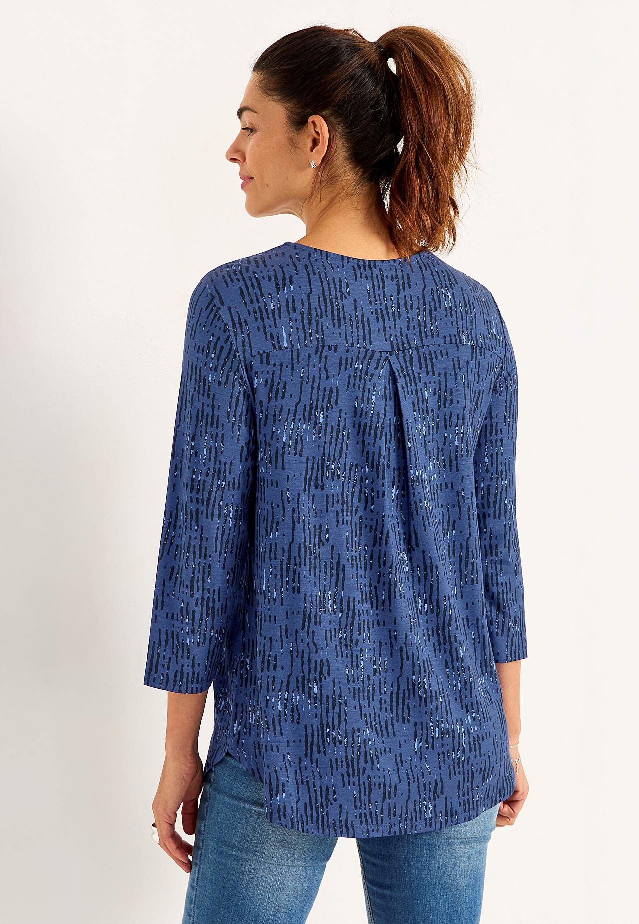 Jersey-topje met 3/4 mouw