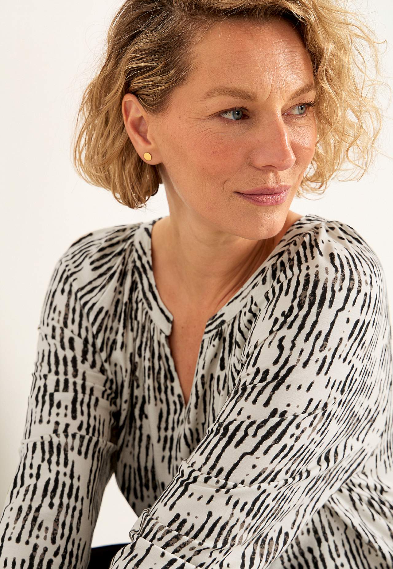 Jersey tuniek met een v-hals