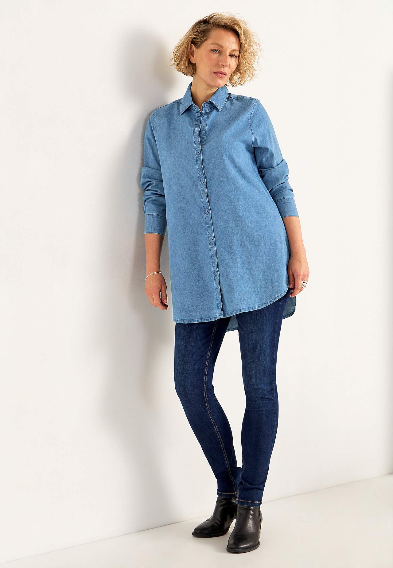 Elastische tuniek van denim