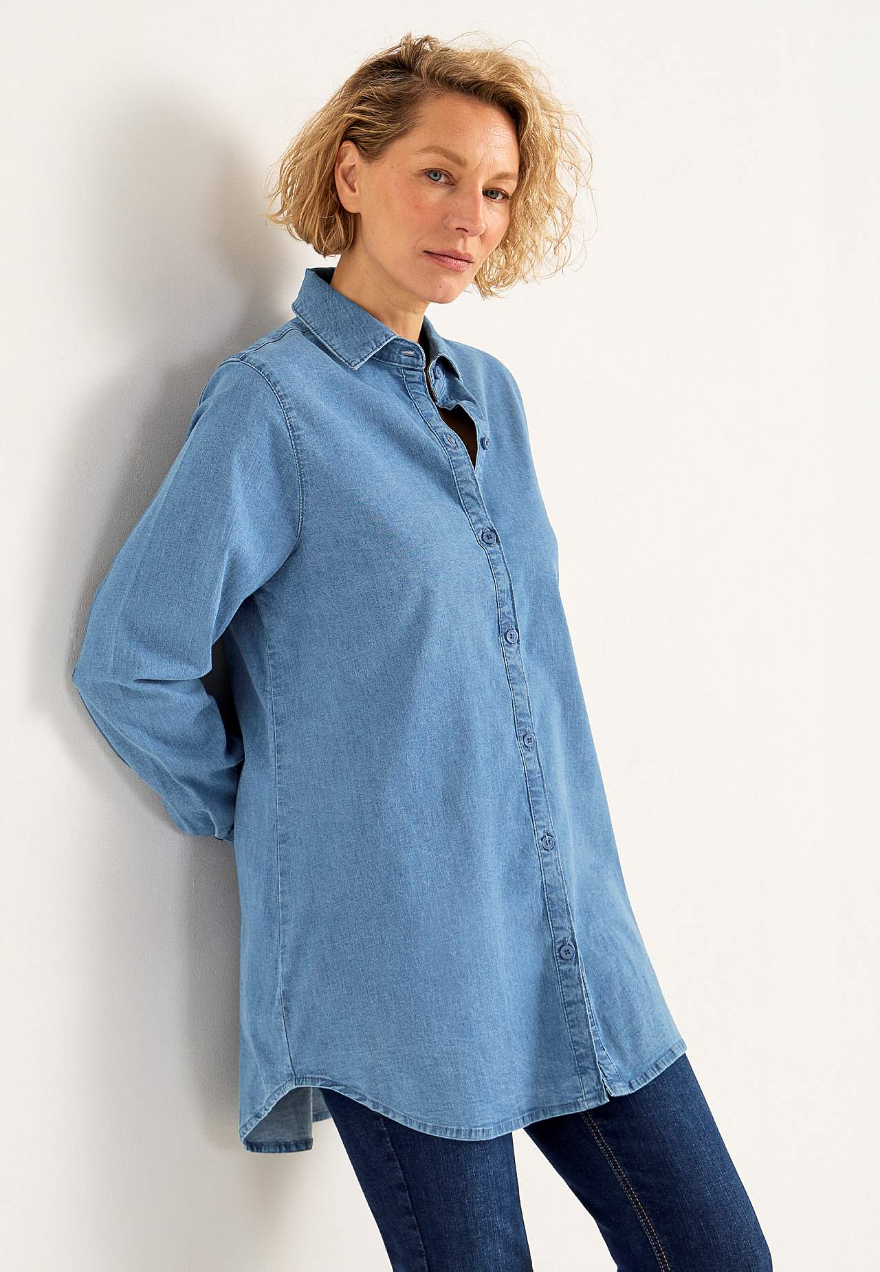 Elastische tuniek van denim