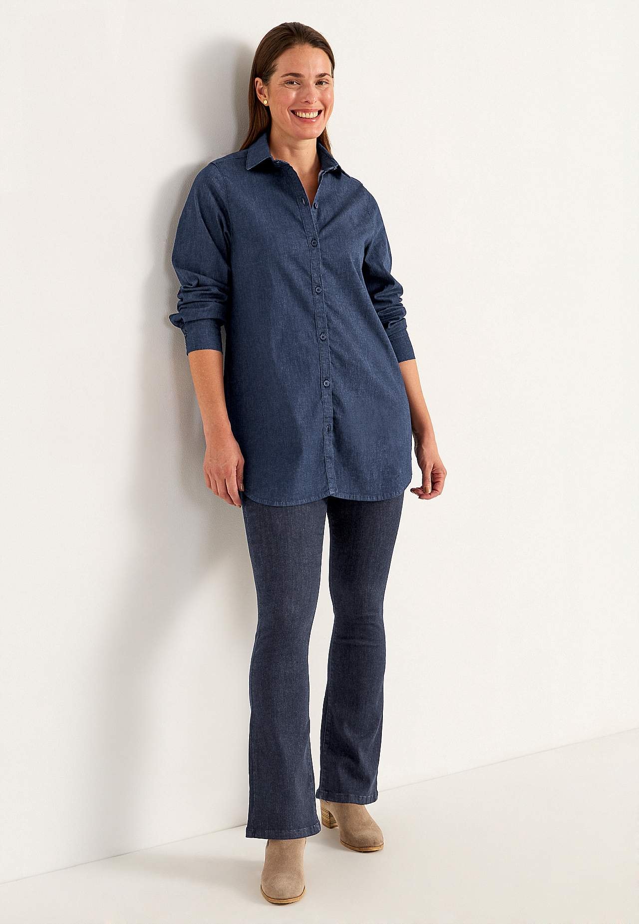 Elastische tuniek van denim