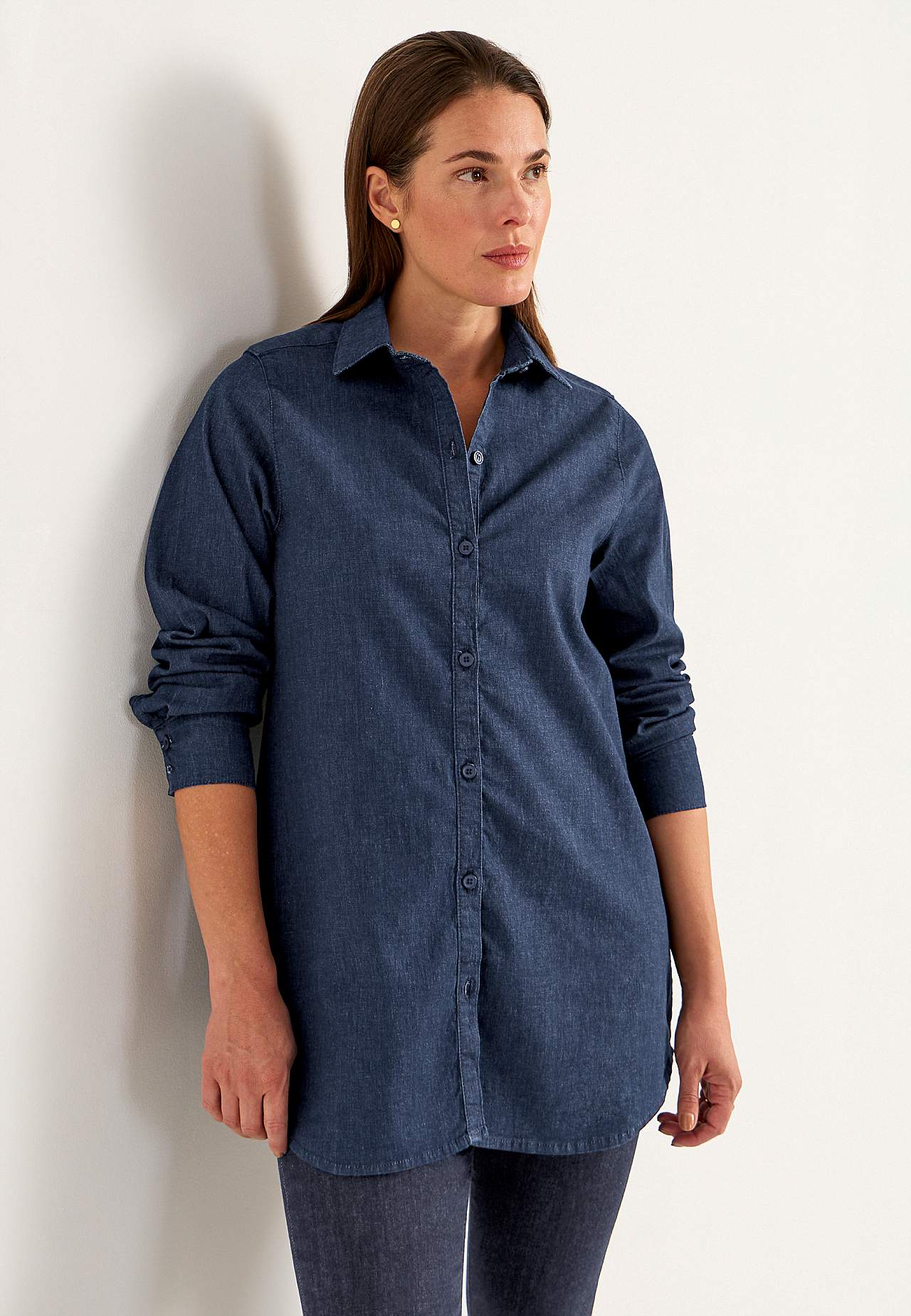 Elastische tuniek van denim