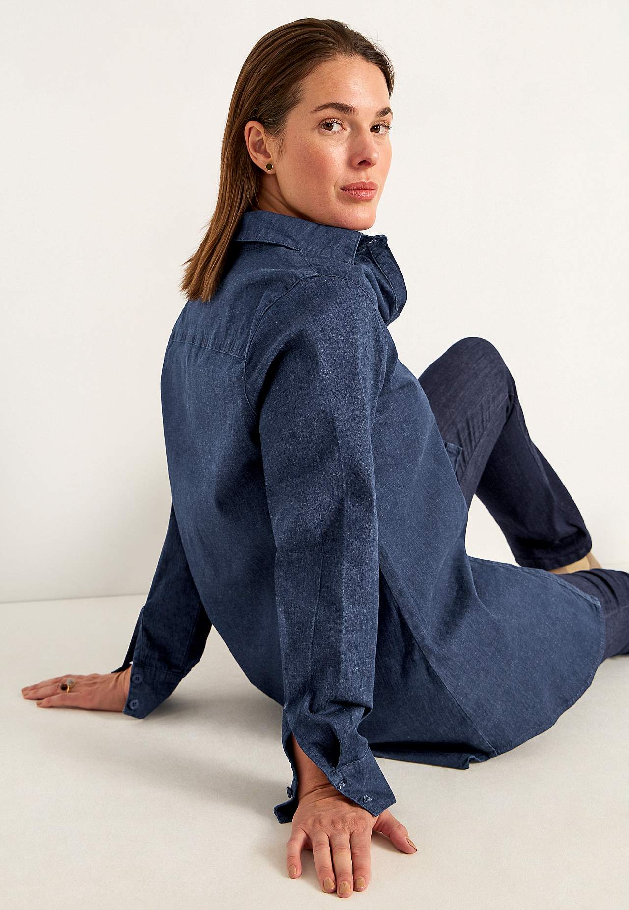 Elastische tuniek van denim