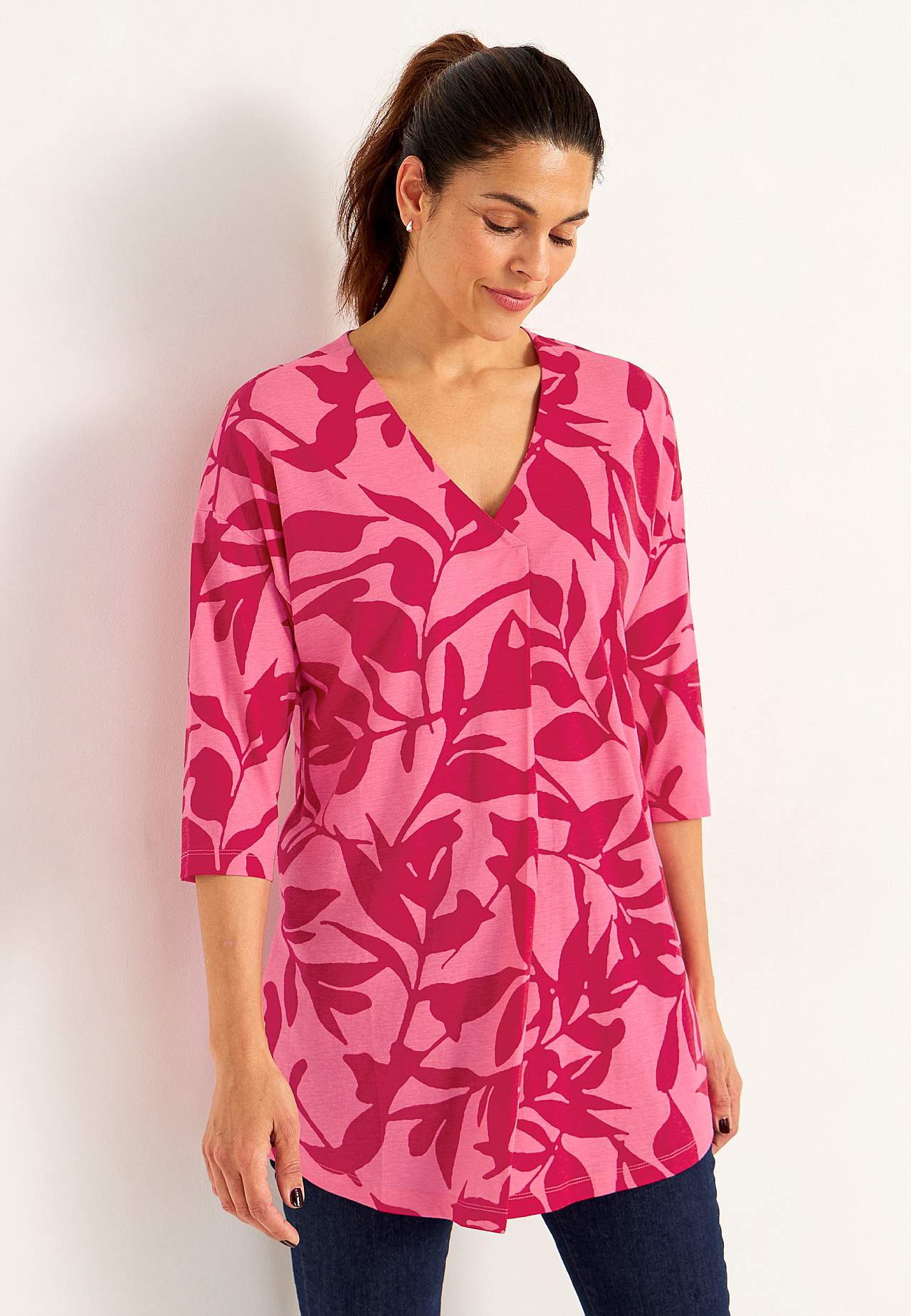 Jersey tuniek met kreuk detail