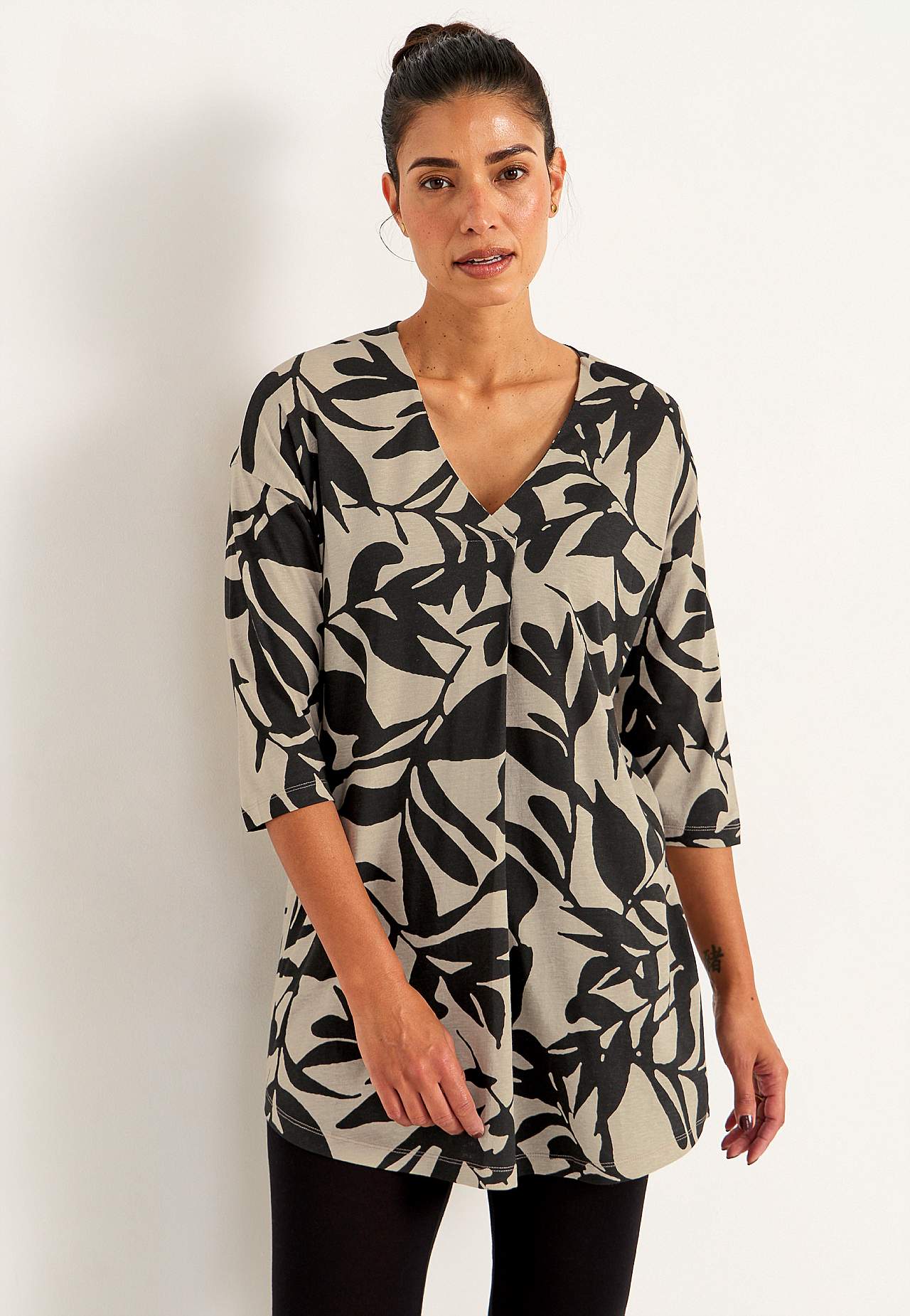 Jersey tuniek met kreuk detail