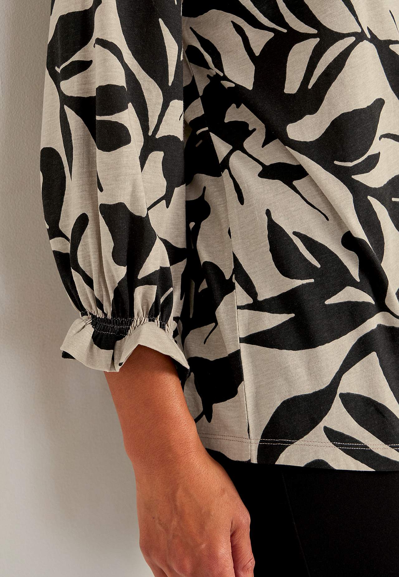 Jersey-topje met gesmokt detail