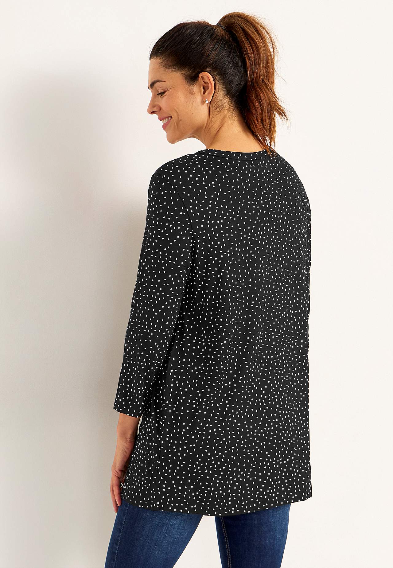 Jersey tuniek met 3/4 mouw