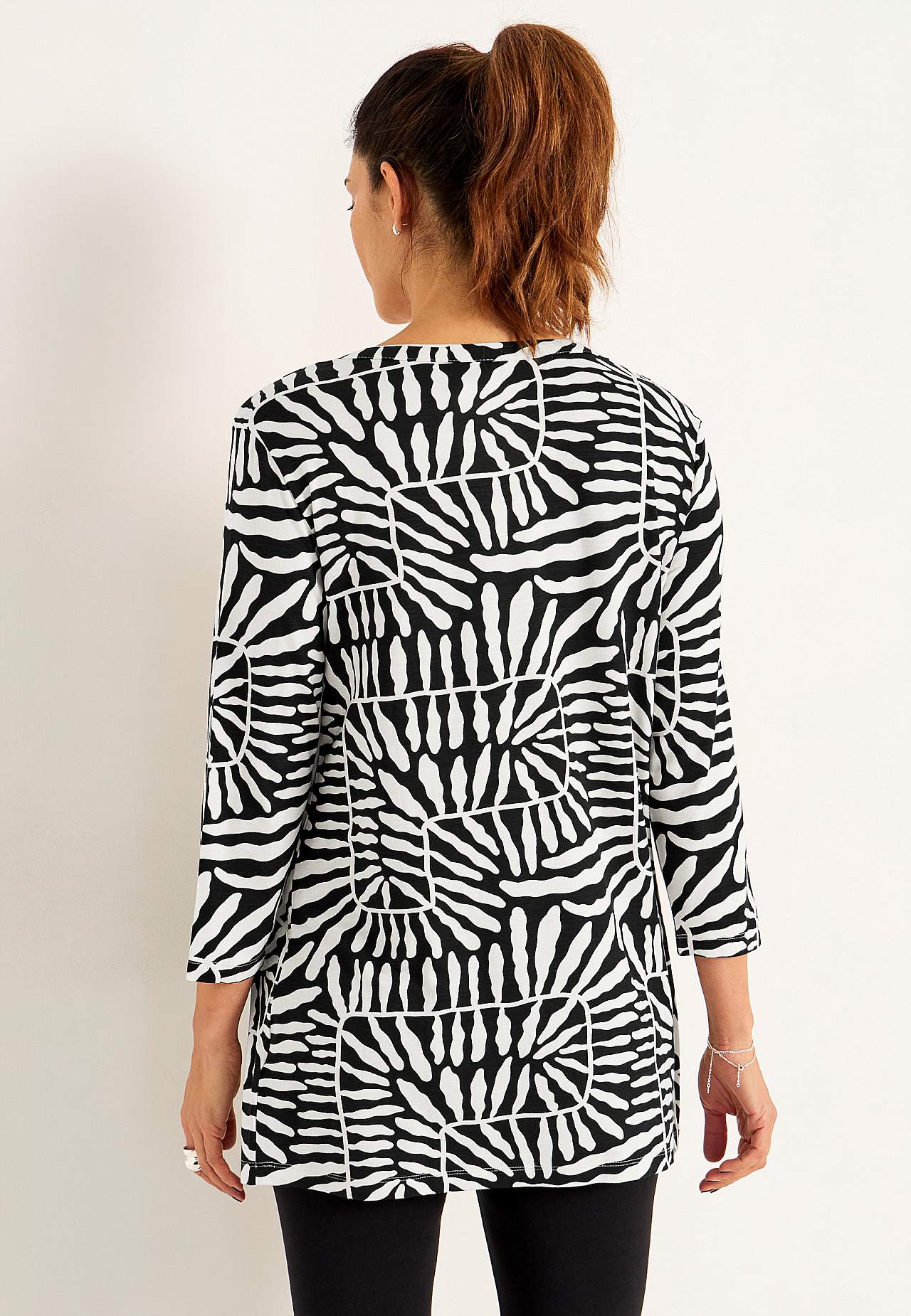 Jersey tuniek met 3/4 mouw