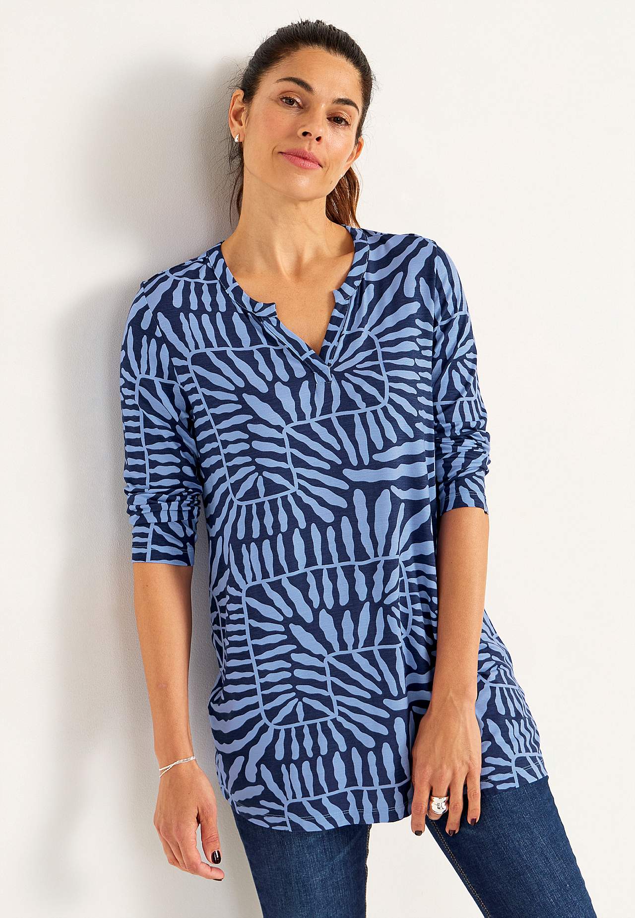 Jersey tuniek met 3/4 mouw