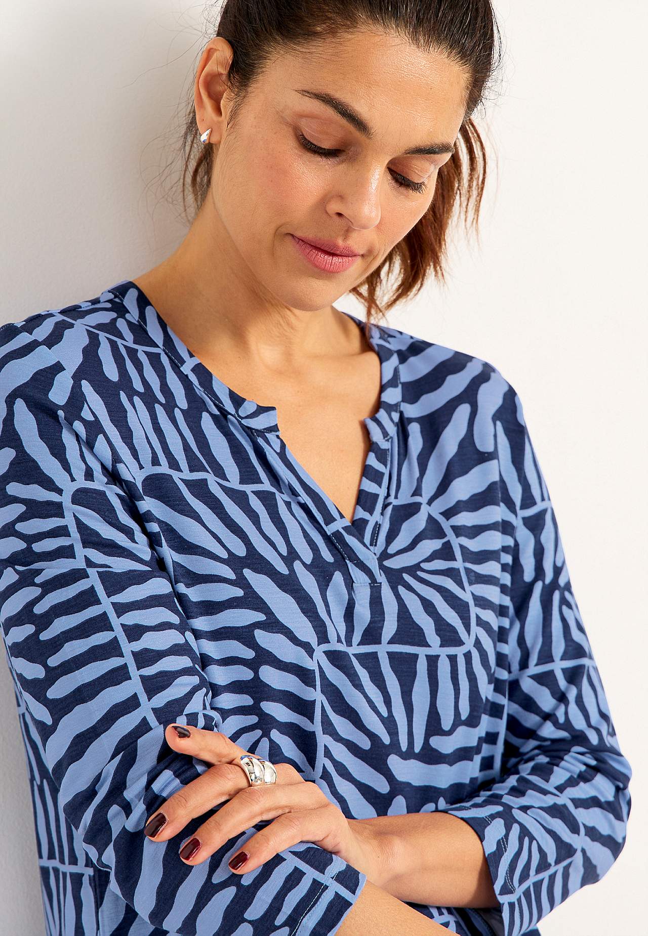Jersey tuniek met 3/4 mouw