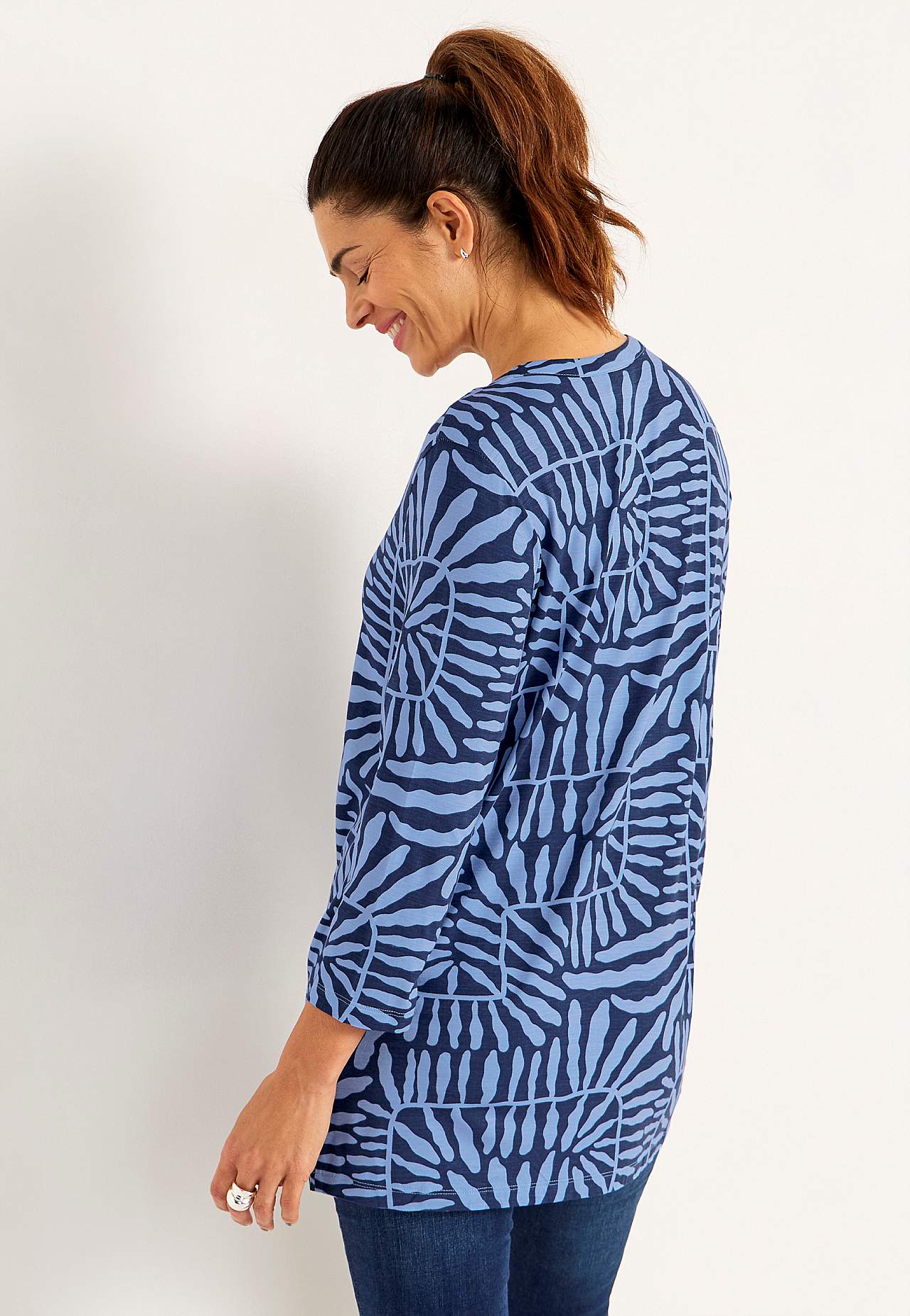 Jersey tuniek met 3/4 mouw