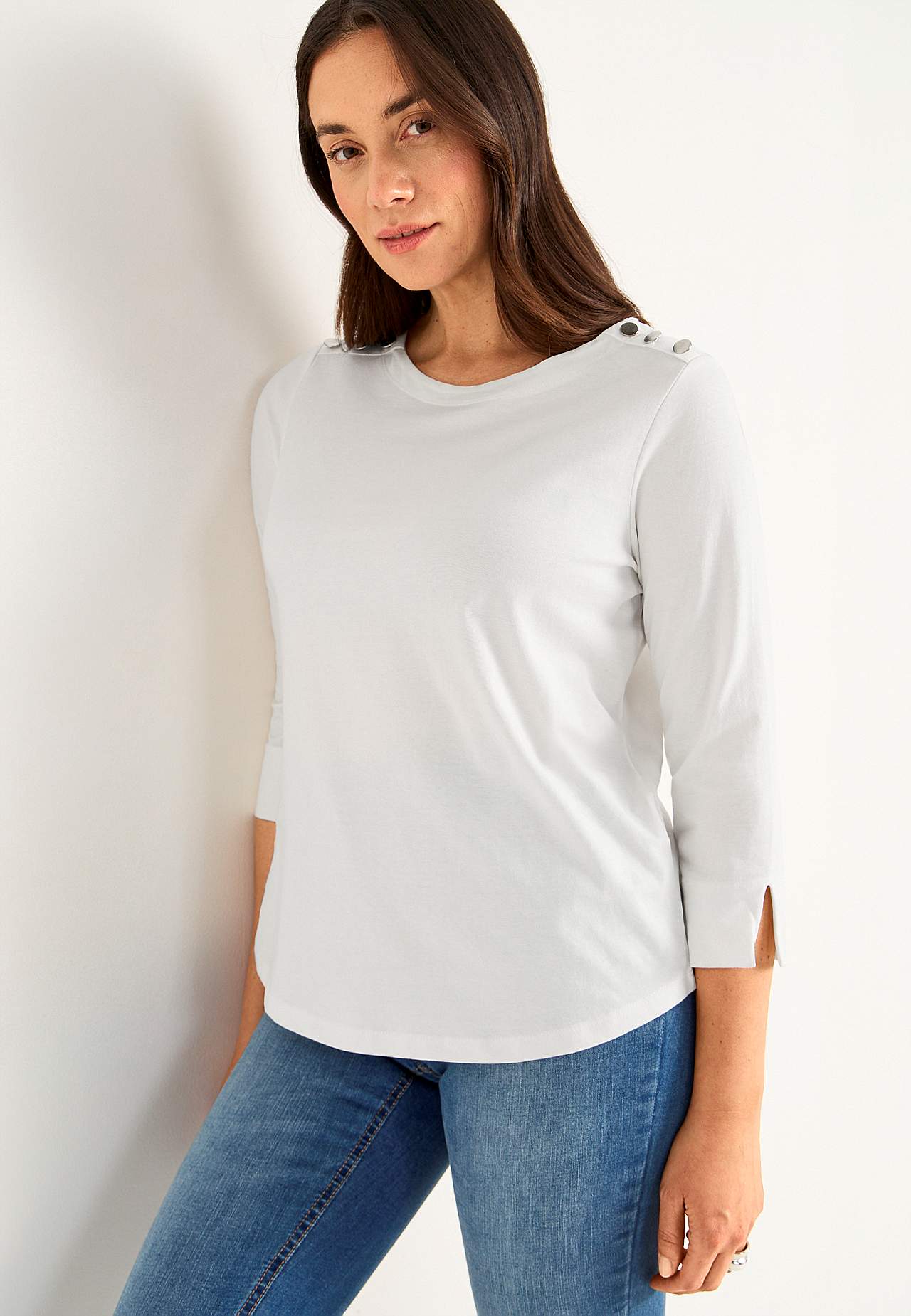 Jersey-topje met knoppen