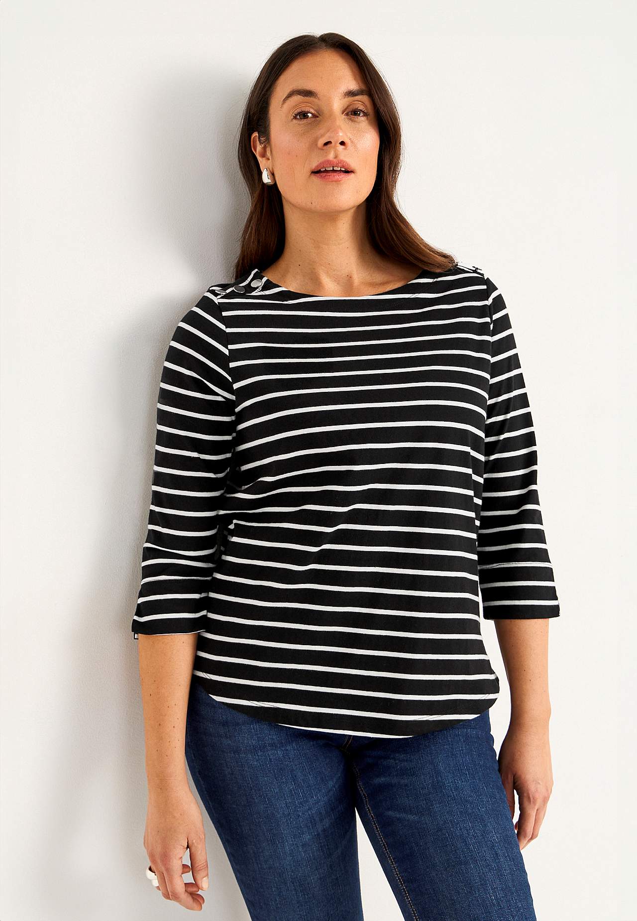 Jersey-topje met knoppen