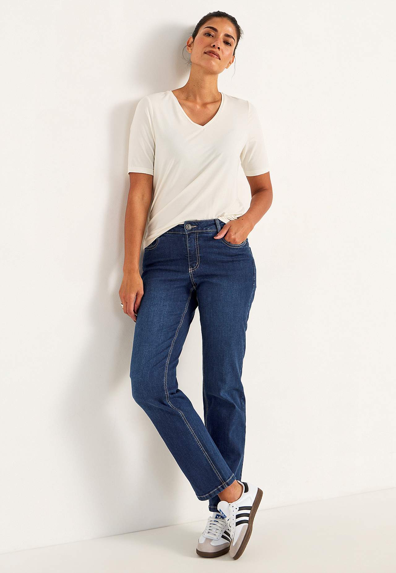 Comfortabelle stretch jeans met rechte pijpen