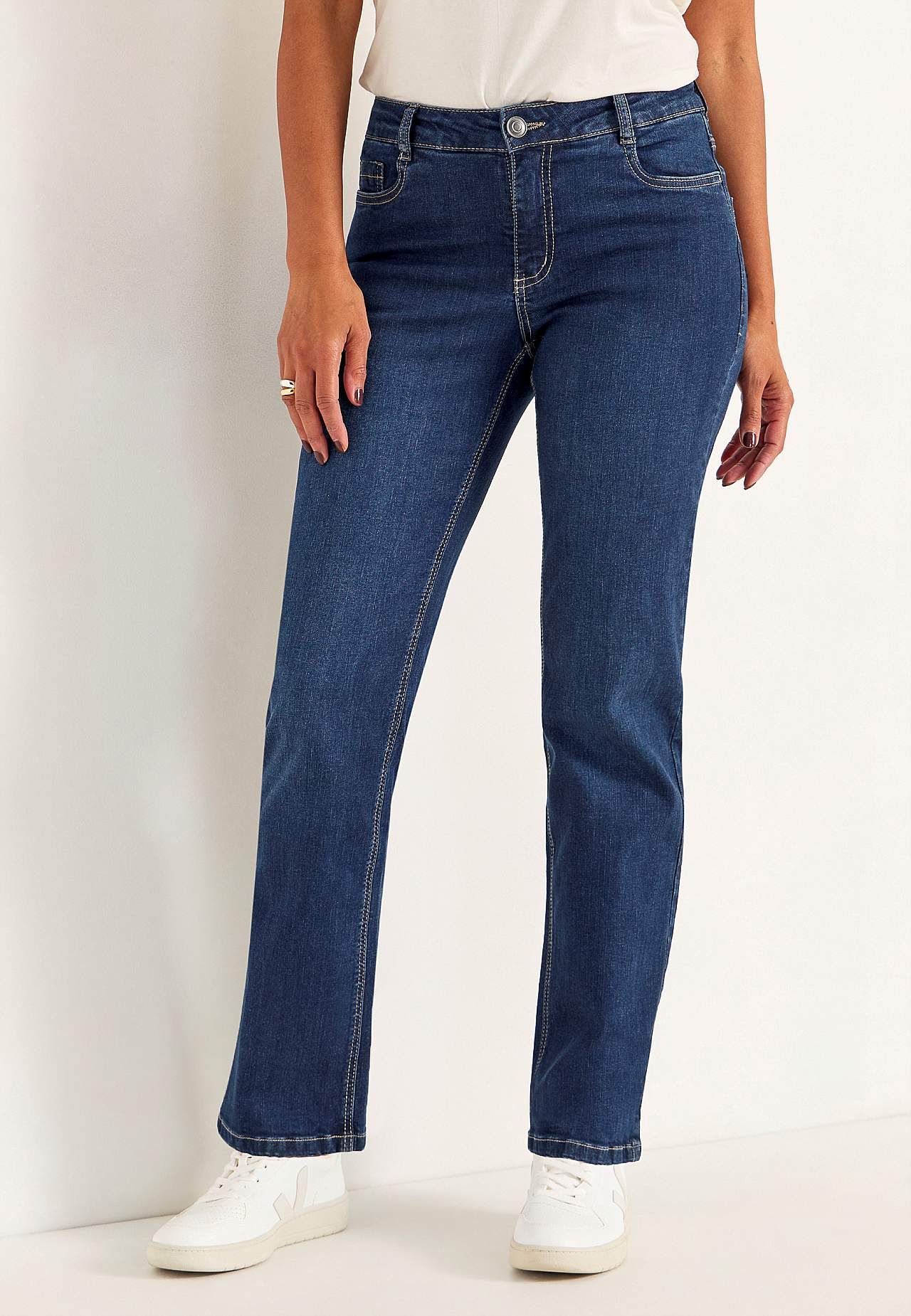 Comfortabelle stretch jeans met rechte pijpen