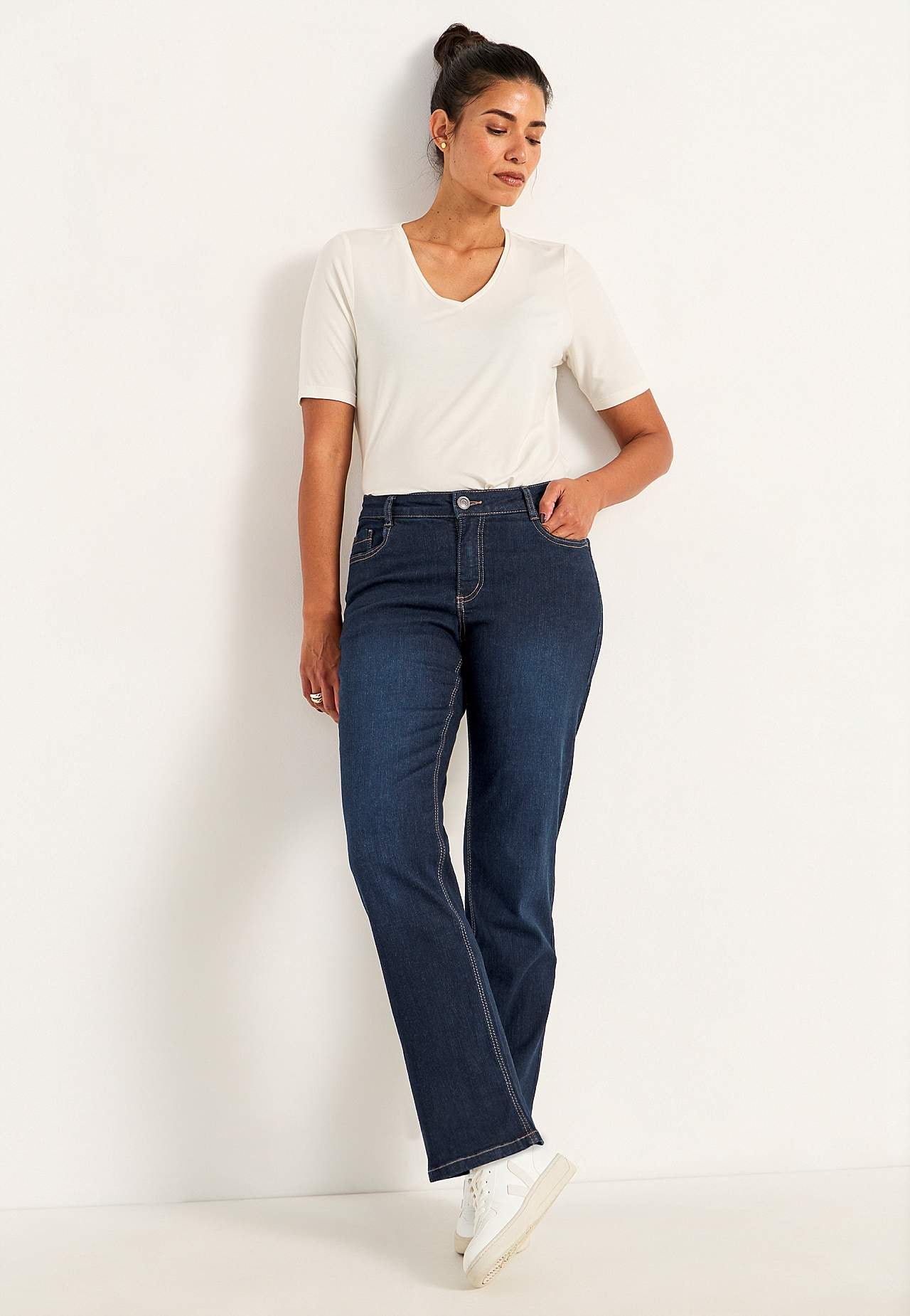 Comfortabelle stretch jeans met rechte pijpen