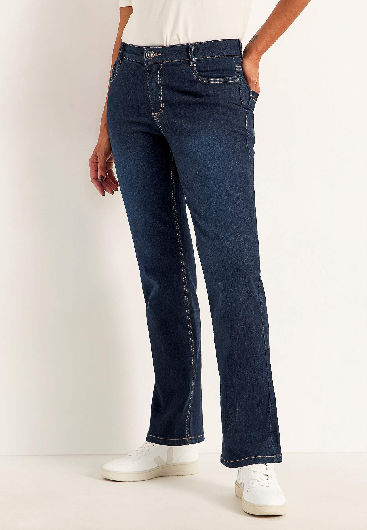 Comfortabelle stretch jeans met rechte pijpen