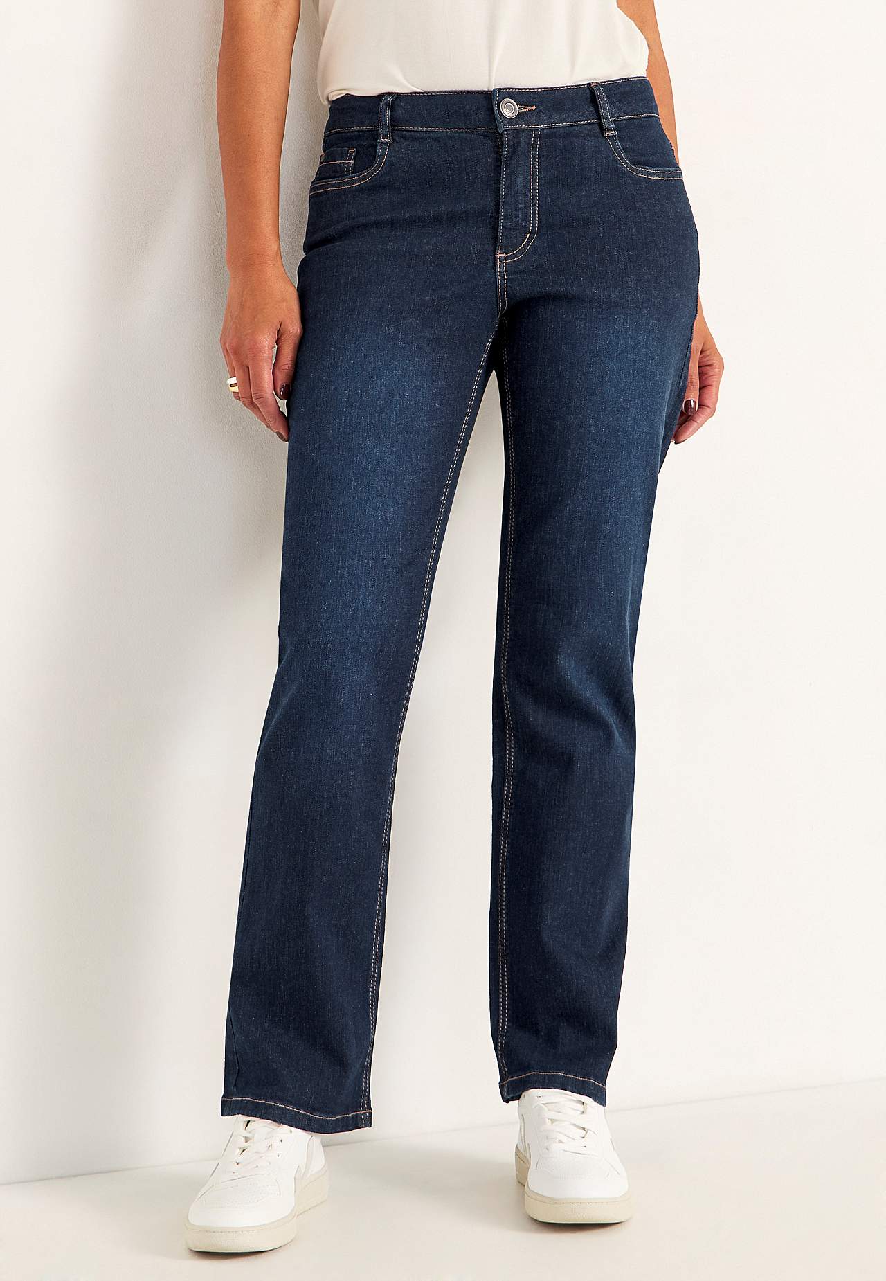 Comfortabelle stretch jeans met rechte pijpen