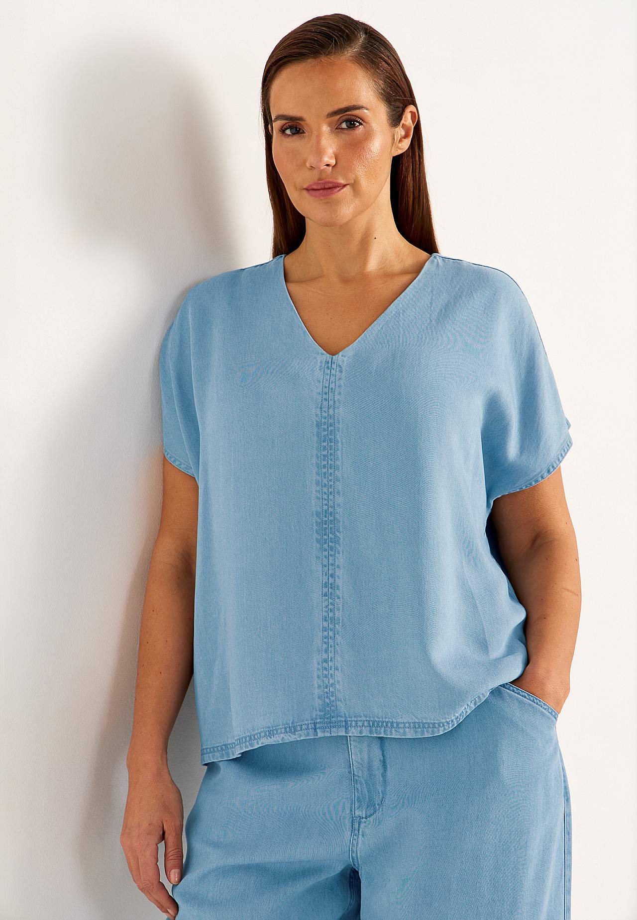 Ultra-zachte Premium denim blouse