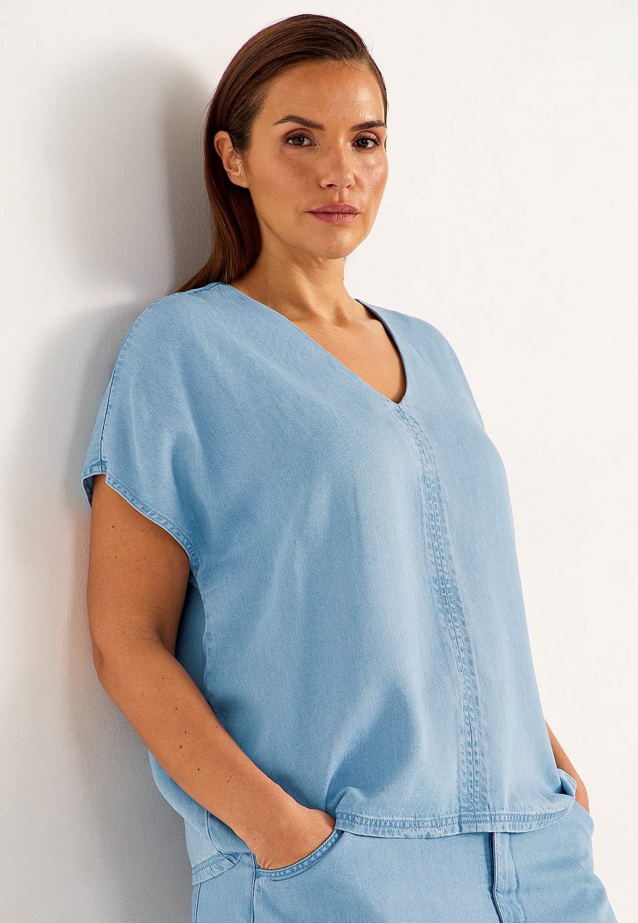 Ultra-zachte Premium denim blouse