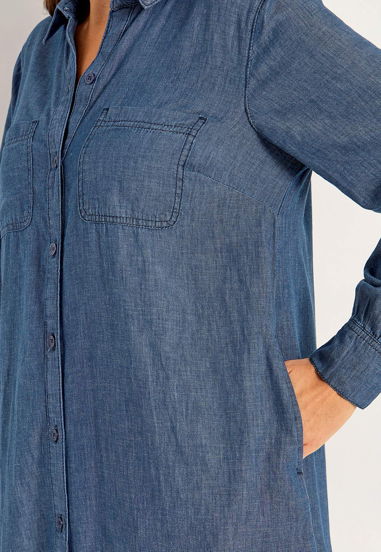 Denim jurk met zijzakken
