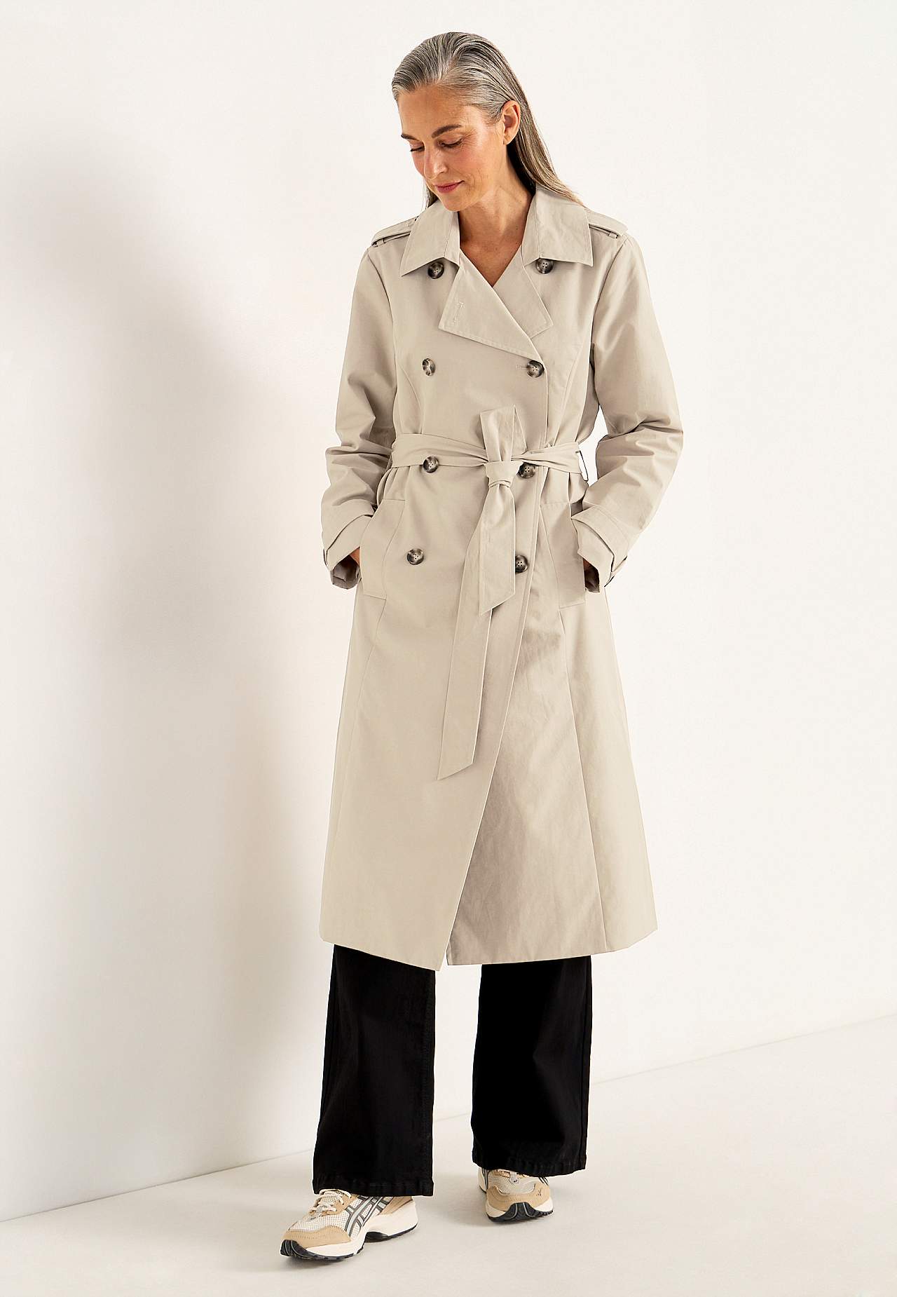 Dubbel-borstige trenchcoat