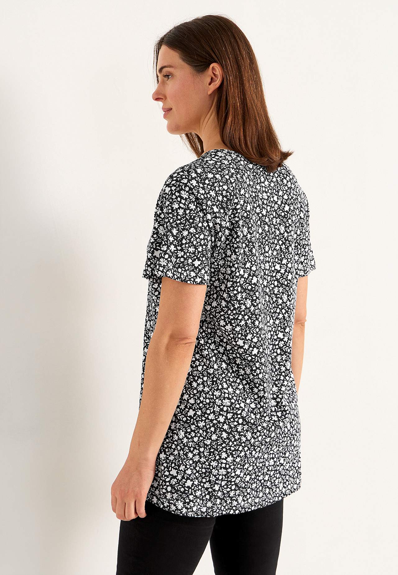 Kleine bloemen jersey tuniek