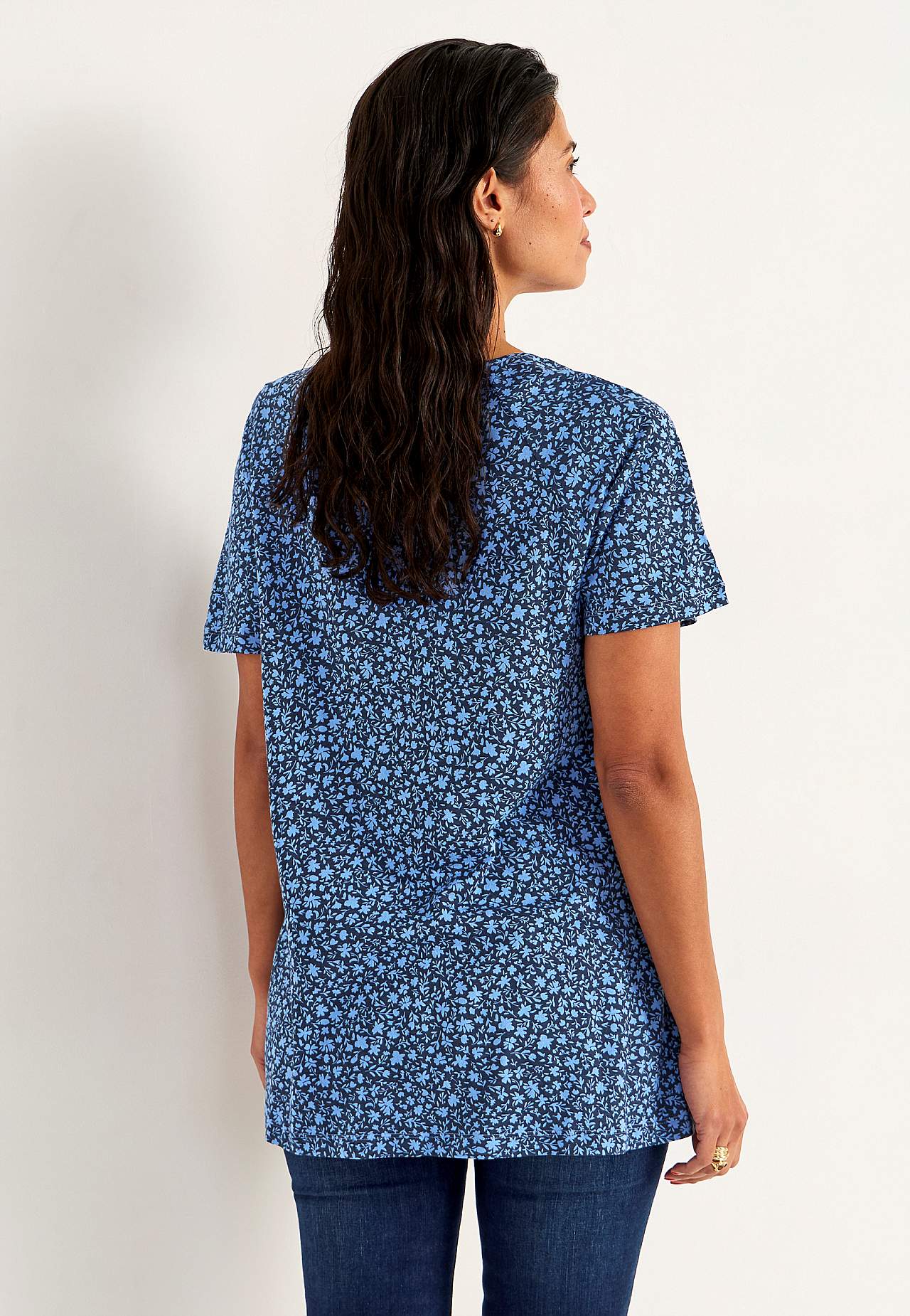Kleine bloemen jersey tuniek